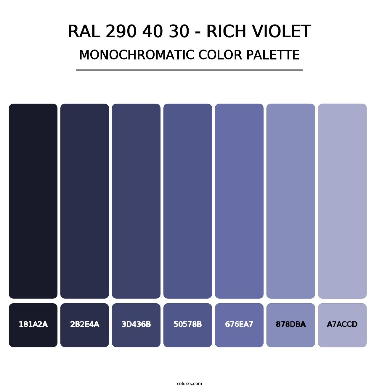 RAL 290 40 30 - Rich Violet - Monochromatic Color Palette