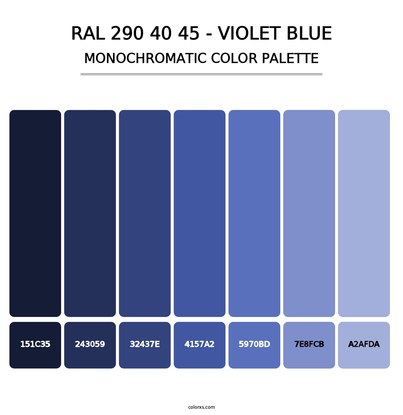 RAL 290 40 45 - Violet Blue - Monochromatic Color Palette