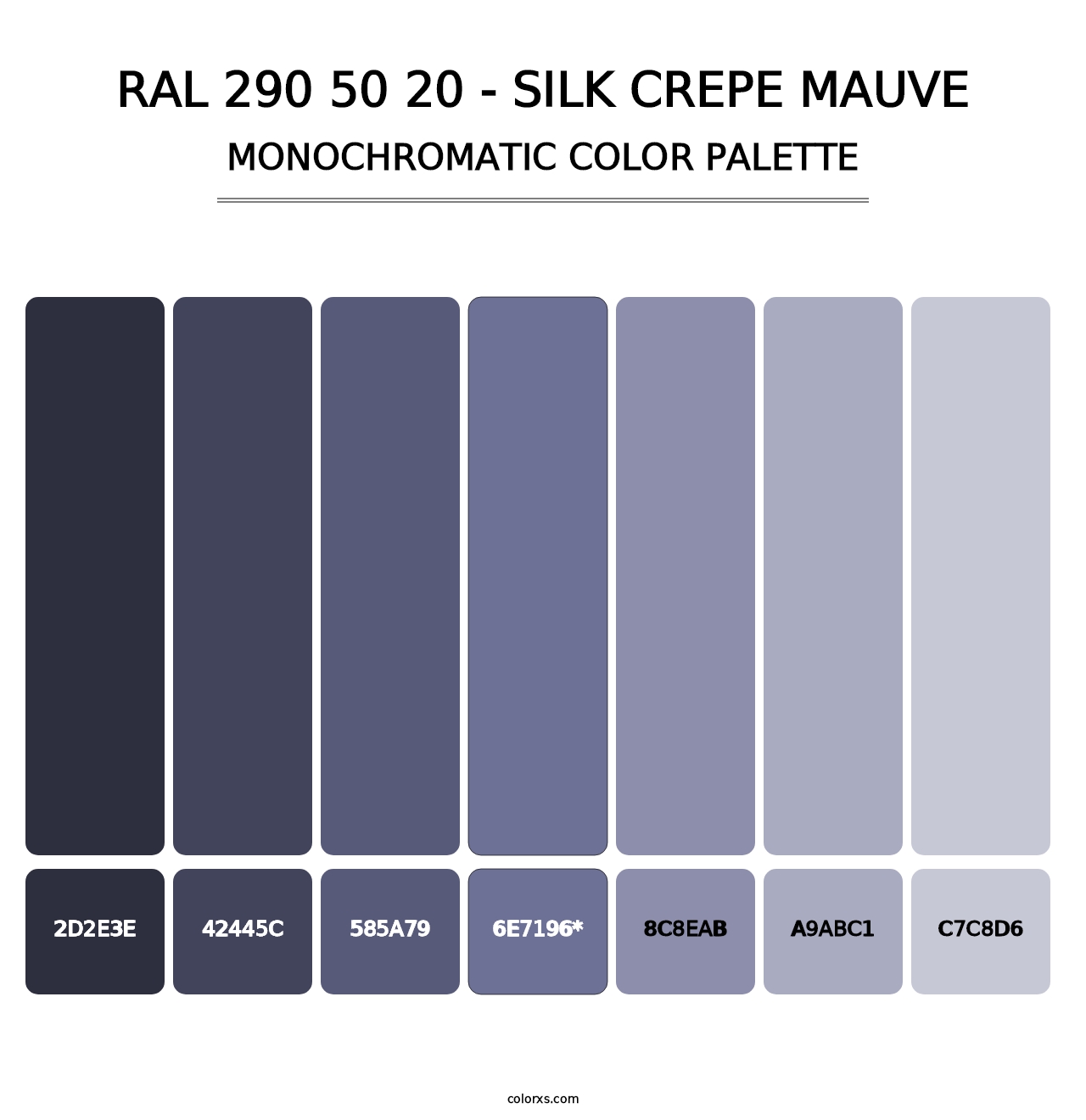 RAL 290 50 20 - Silk Crepe Mauve - Monochromatic Color Palette