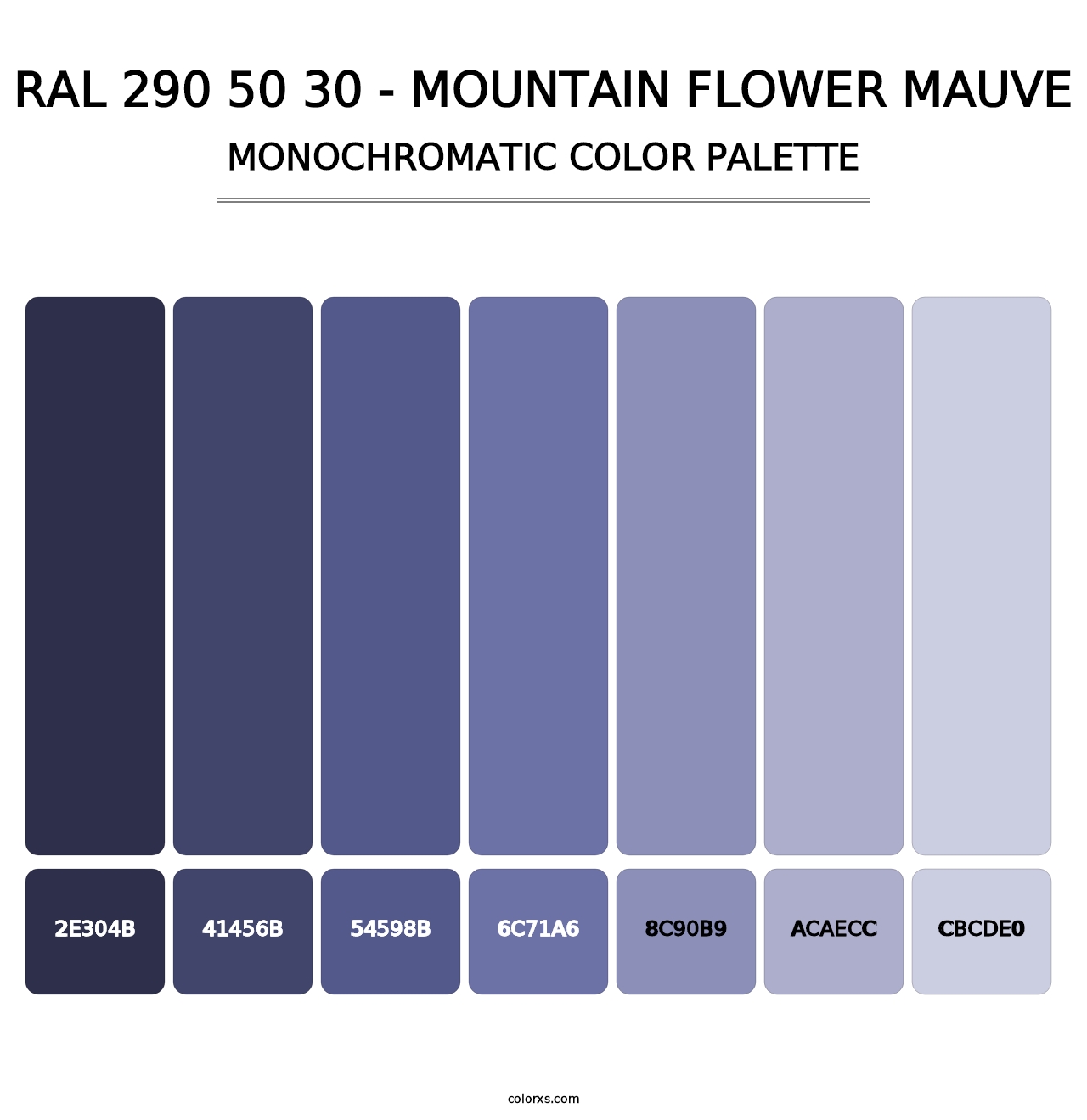 RAL 290 50 30 - Mountain Flower Mauve - Monochromatic Color Palette