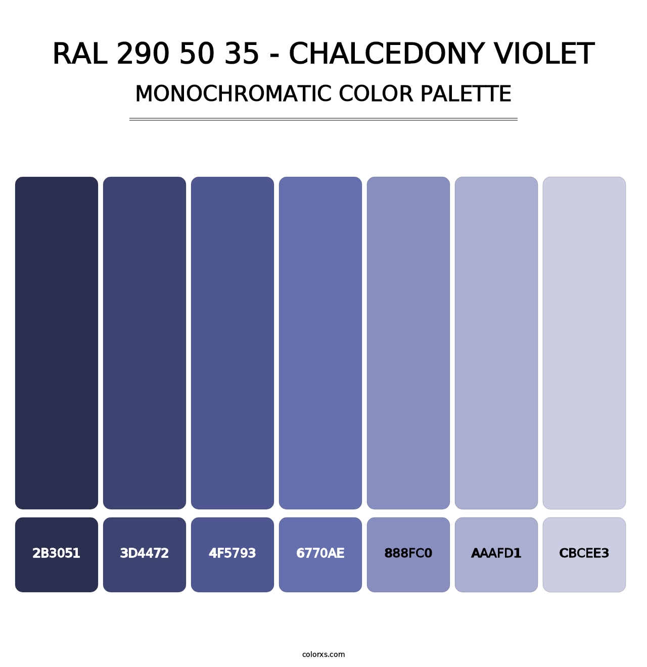 RAL 290 50 35 - Chalcedony Violet - Monochromatic Color Palette