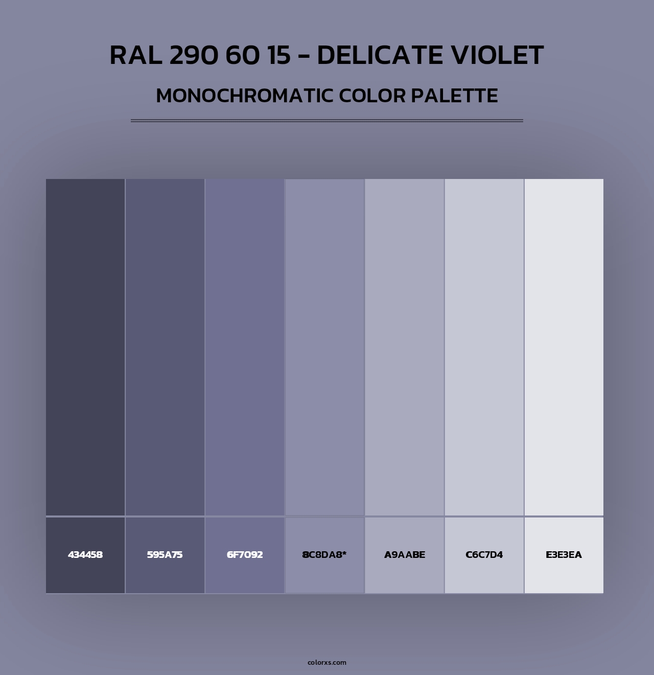 RAL 290 60 15 - Delicate Violet - Monochromatic Color Palette
