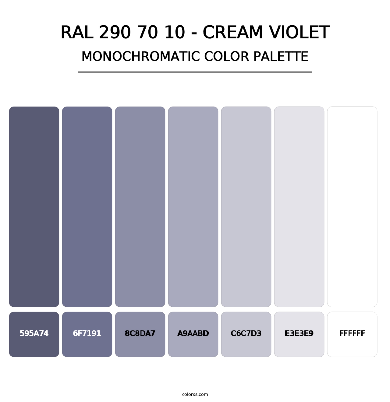 RAL 290 70 10 - Cream Violet - Monochromatic Color Palette
