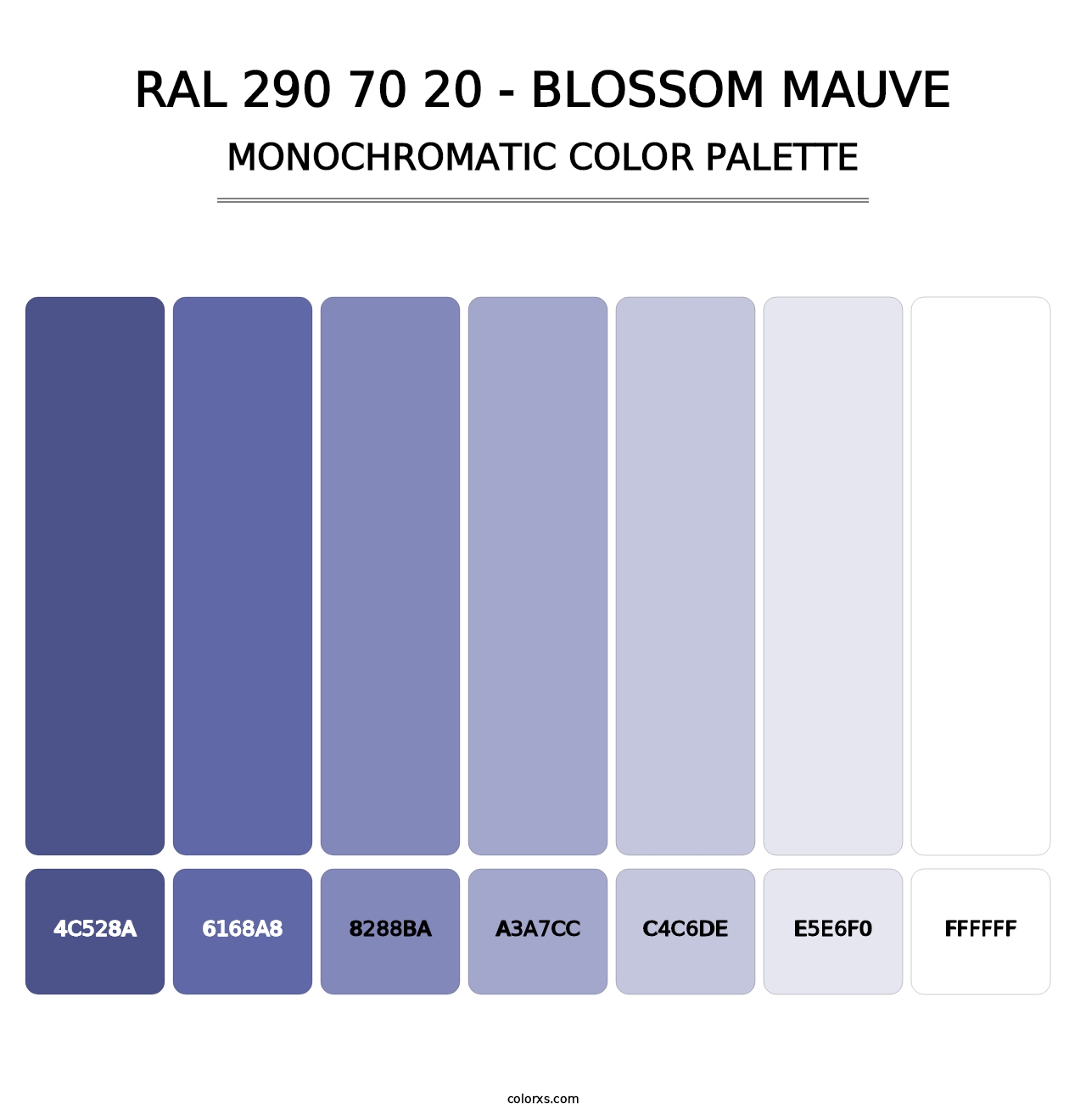 RAL 290 70 20 - Blossom Mauve - Monochromatic Color Palette