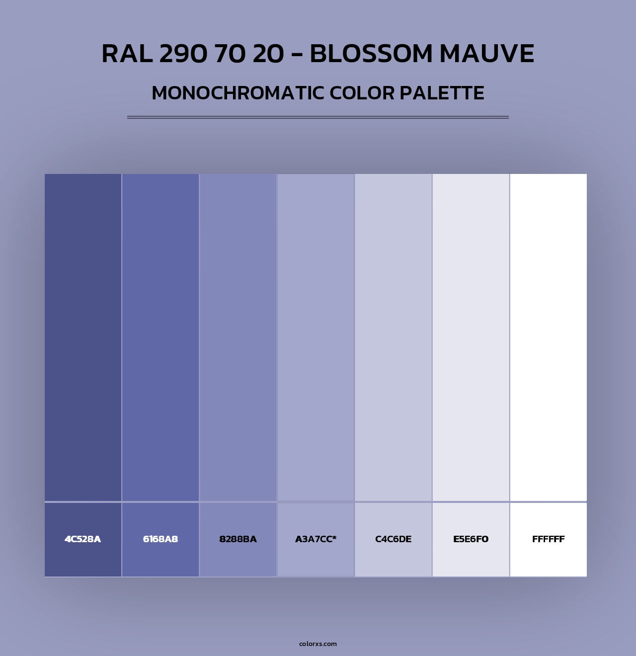 RAL 290 70 20 - Blossom Mauve - Monochromatic Color Palette