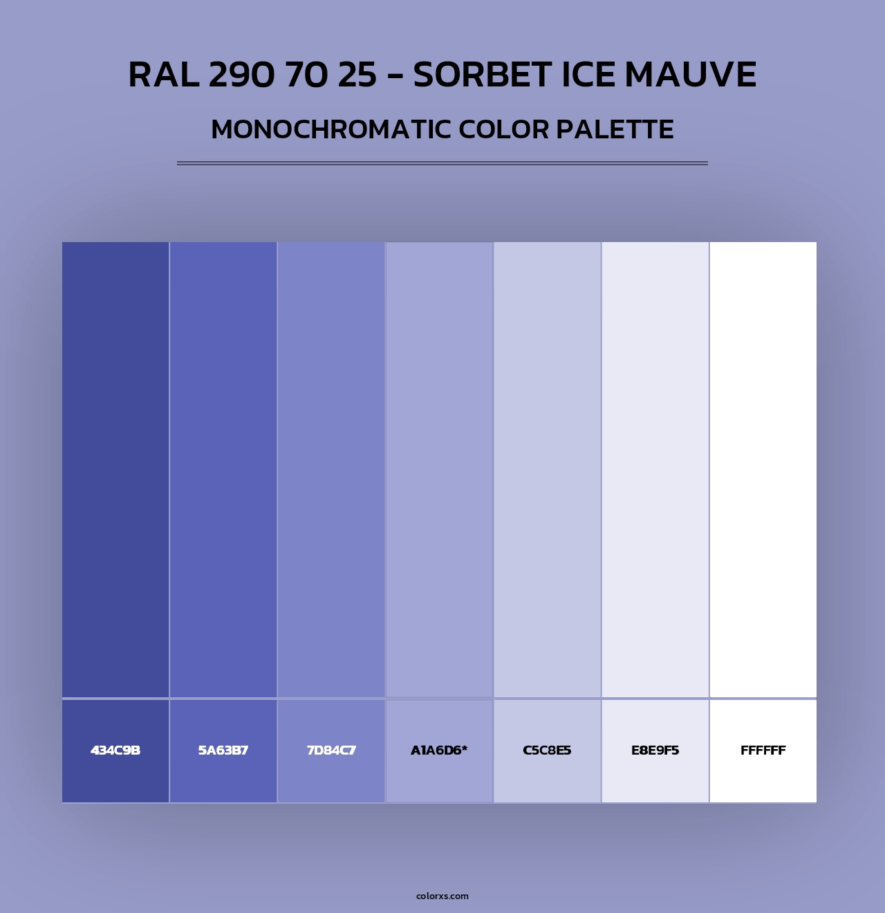 RAL 290 70 25 - Sorbet Ice Mauve - Monochromatic Color Palette