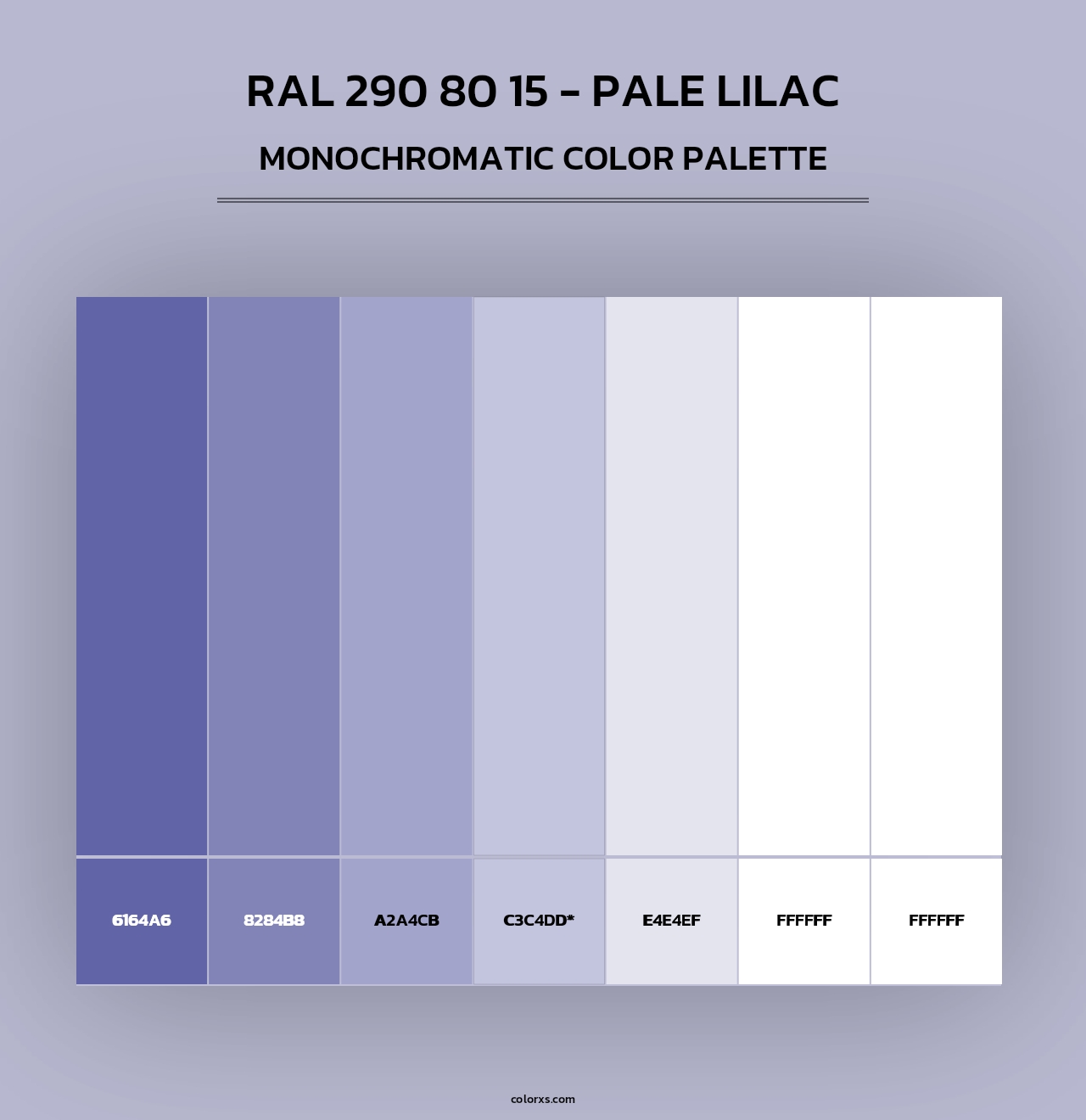 RAL 290 80 15 - Pale Lilac - Monochromatic Color Palette
