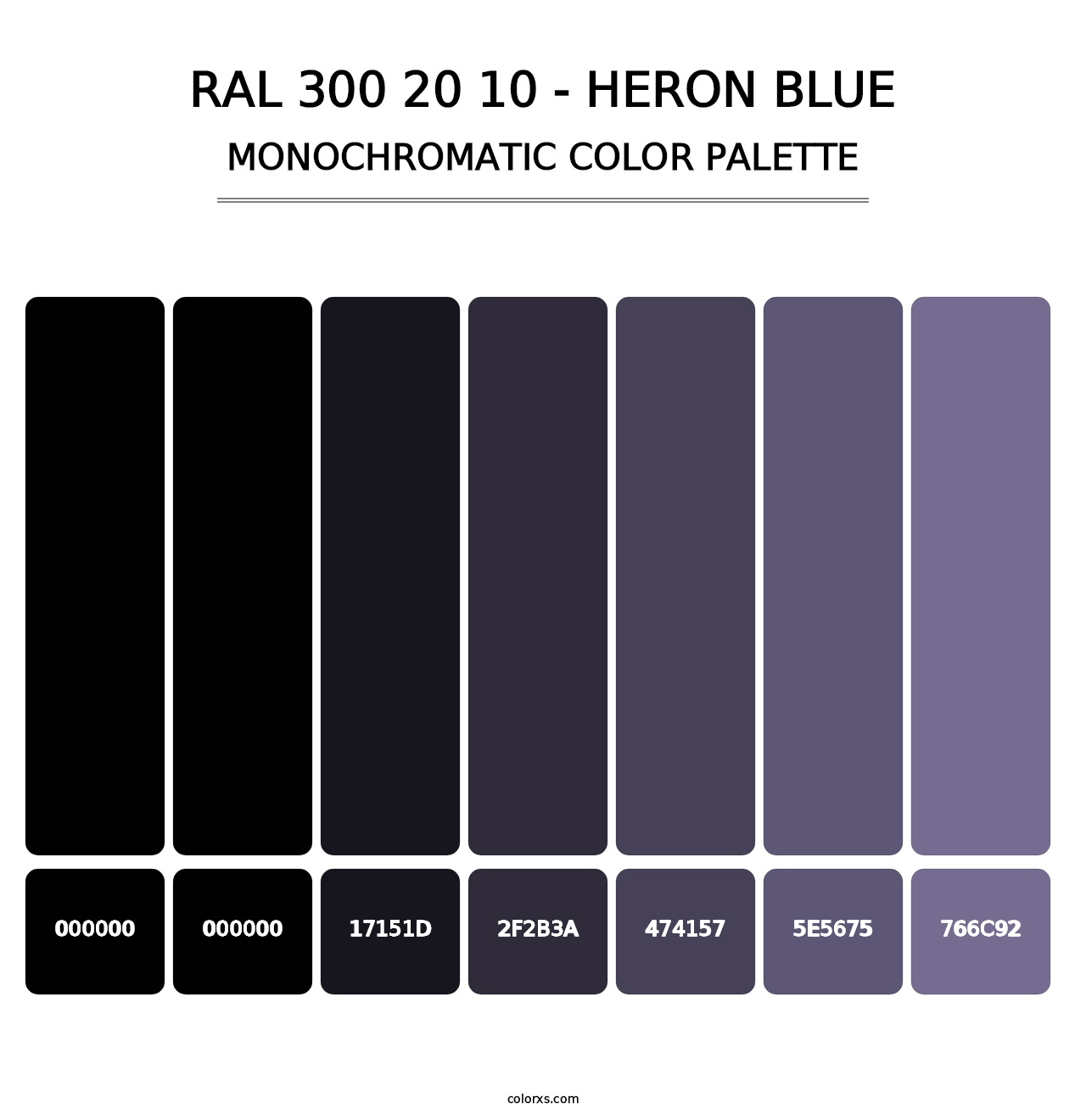 RAL 300 20 10 - Heron Blue - Monochromatic Color Palette