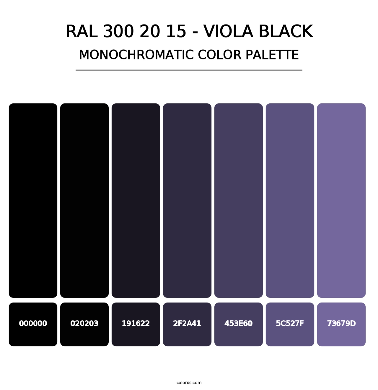 RAL 300 20 15 - Viola Black - Monochromatic Color Palette
