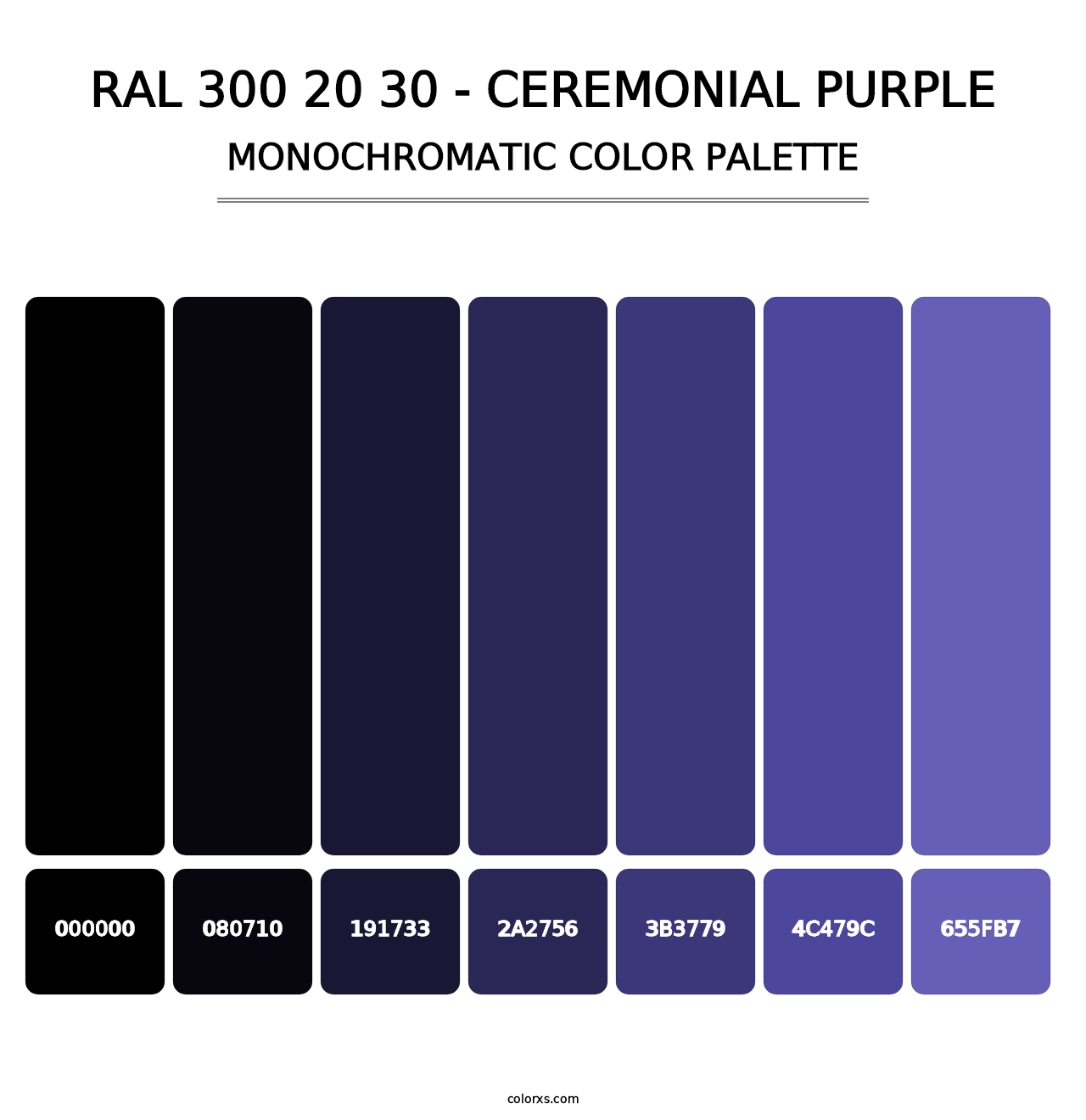 RAL 300 20 30 - Ceremonial Purple - Monochromatic Color Palette