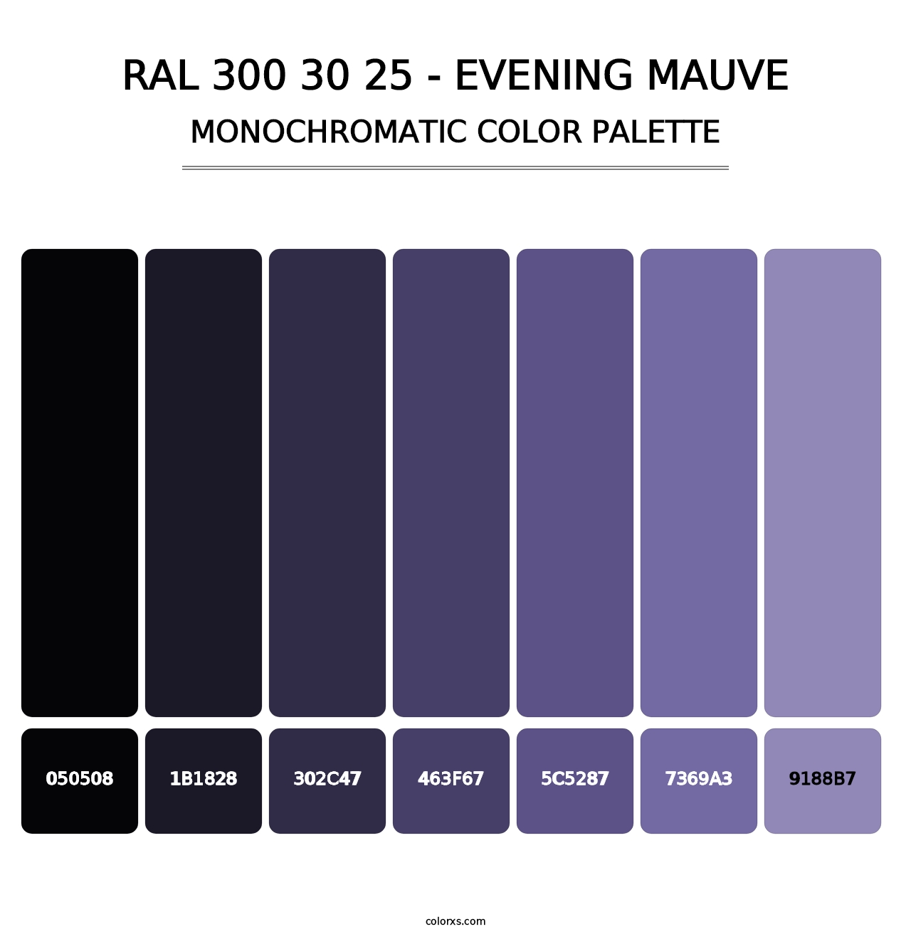 RAL 300 30 25 - Evening Mauve - Monochromatic Color Palette