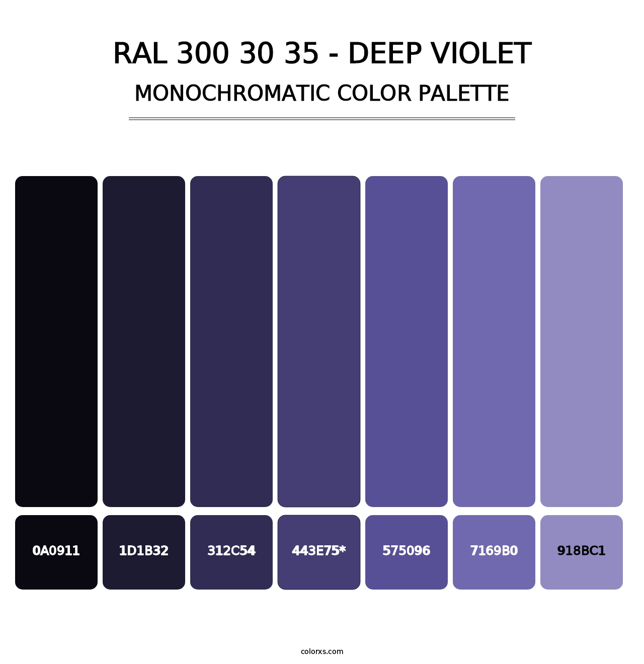 RAL 300 30 35 - Deep Violet - Monochromatic Color Palette