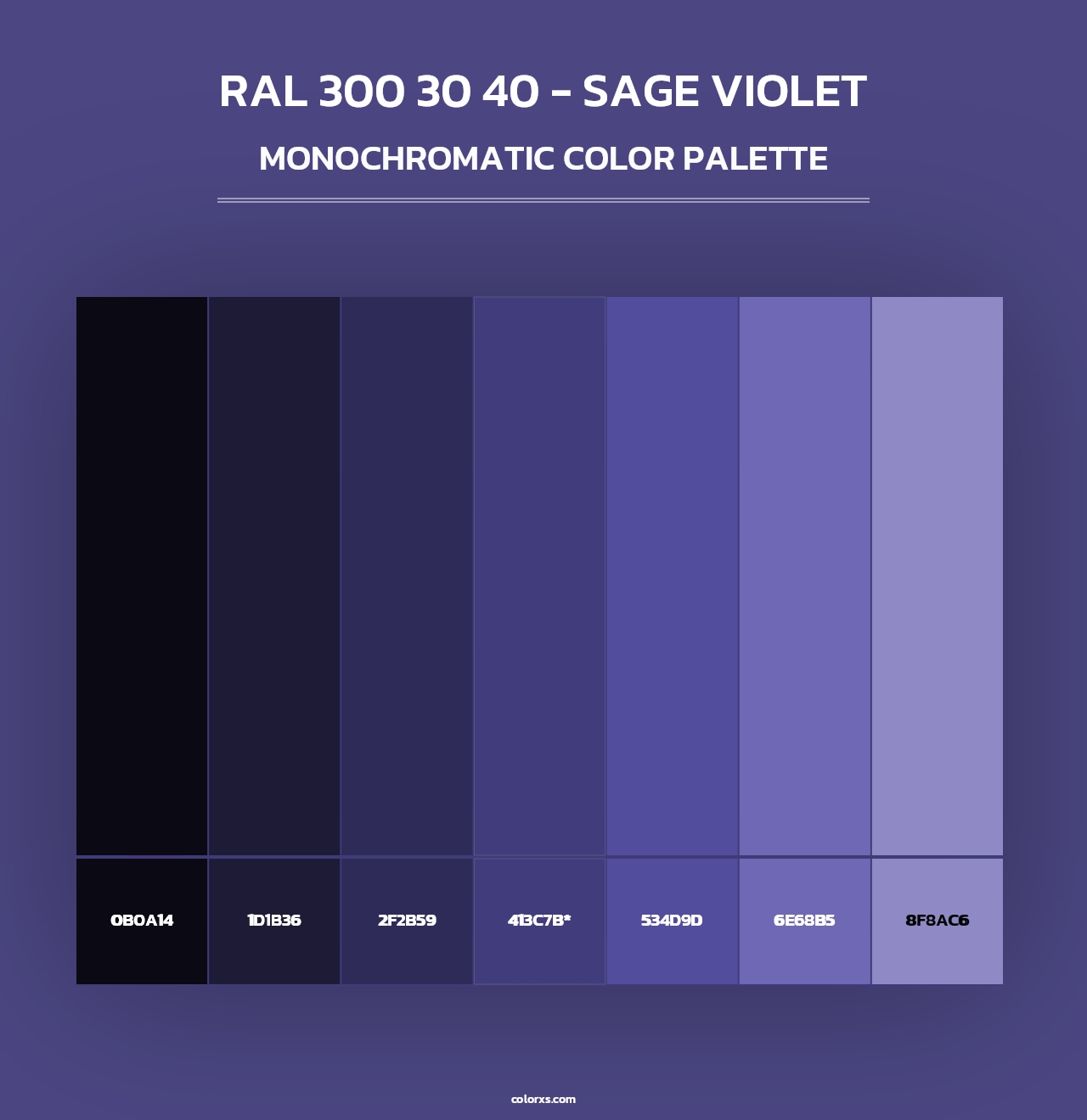 RAL 300 30 40 - Sage Violet - Monochromatic Color Palette
