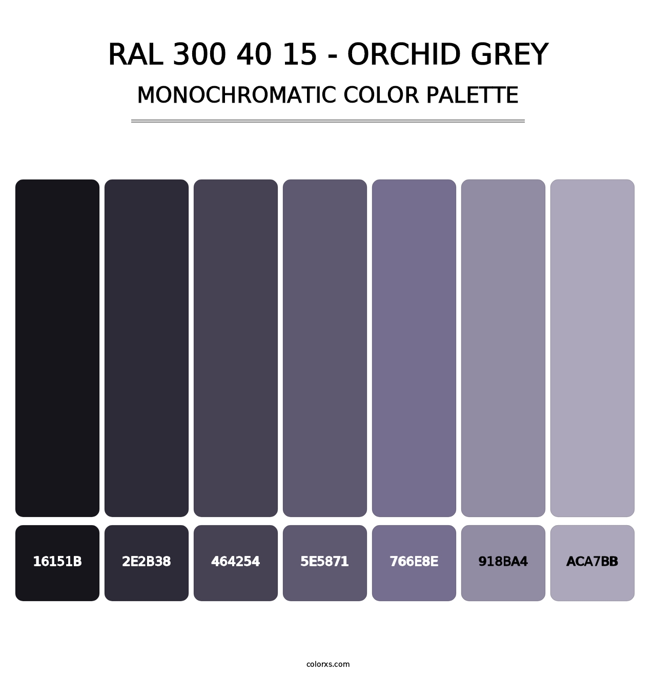 RAL 300 40 15 - Orchid Grey - Monochromatic Color Palette