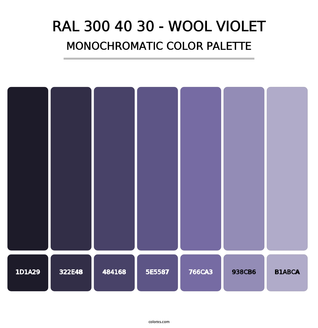 RAL 300 40 30 - Wool Violet - Monochromatic Color Palette