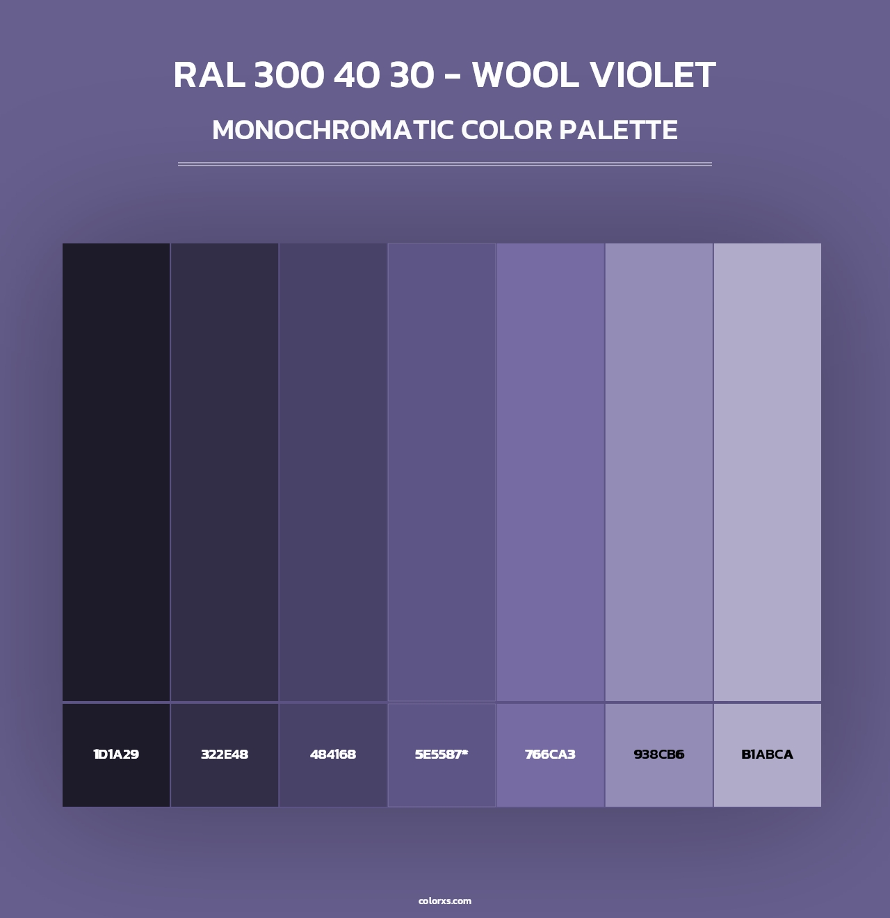 RAL 300 40 30 - Wool Violet - Monochromatic Color Palette
