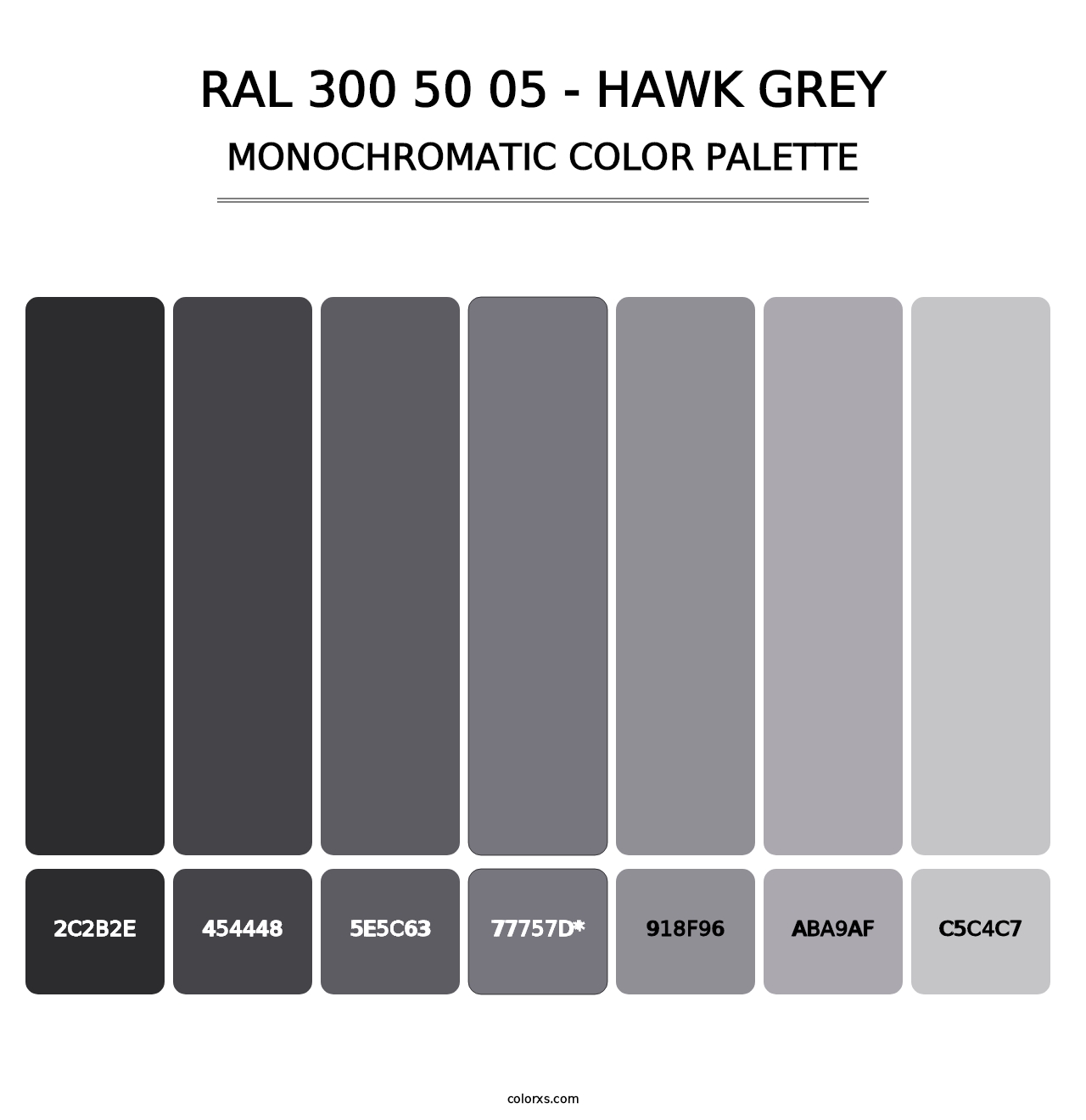 RAL 300 50 05 - Hawk Grey - Monochromatic Color Palette