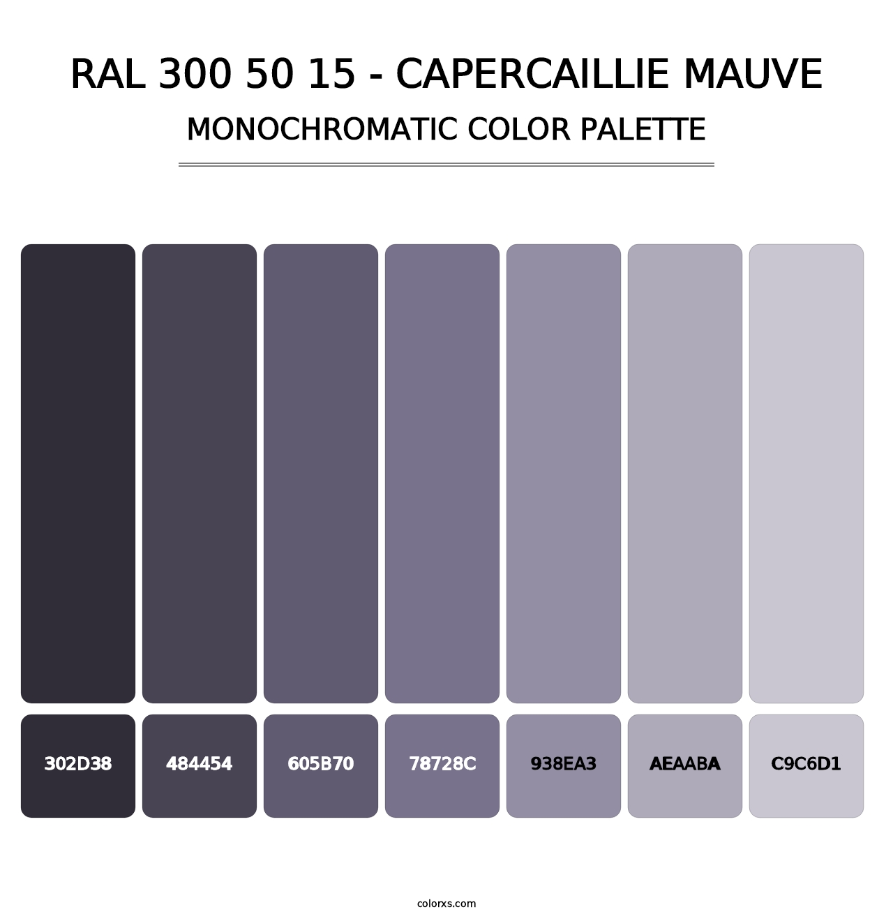 RAL 300 50 15 - Capercaillie Mauve - Monochromatic Color Palette