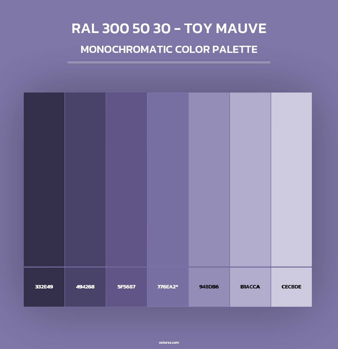 RAL 300 50 30 - Toy Mauve - Monochromatic Color Palette