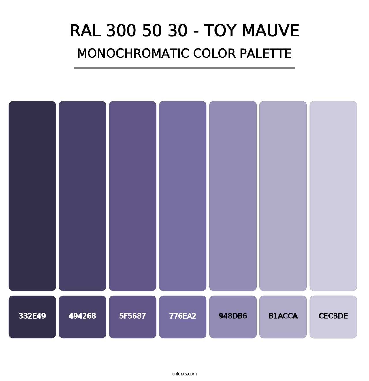 RAL 300 50 30 - Toy Mauve - Monochromatic Color Palette