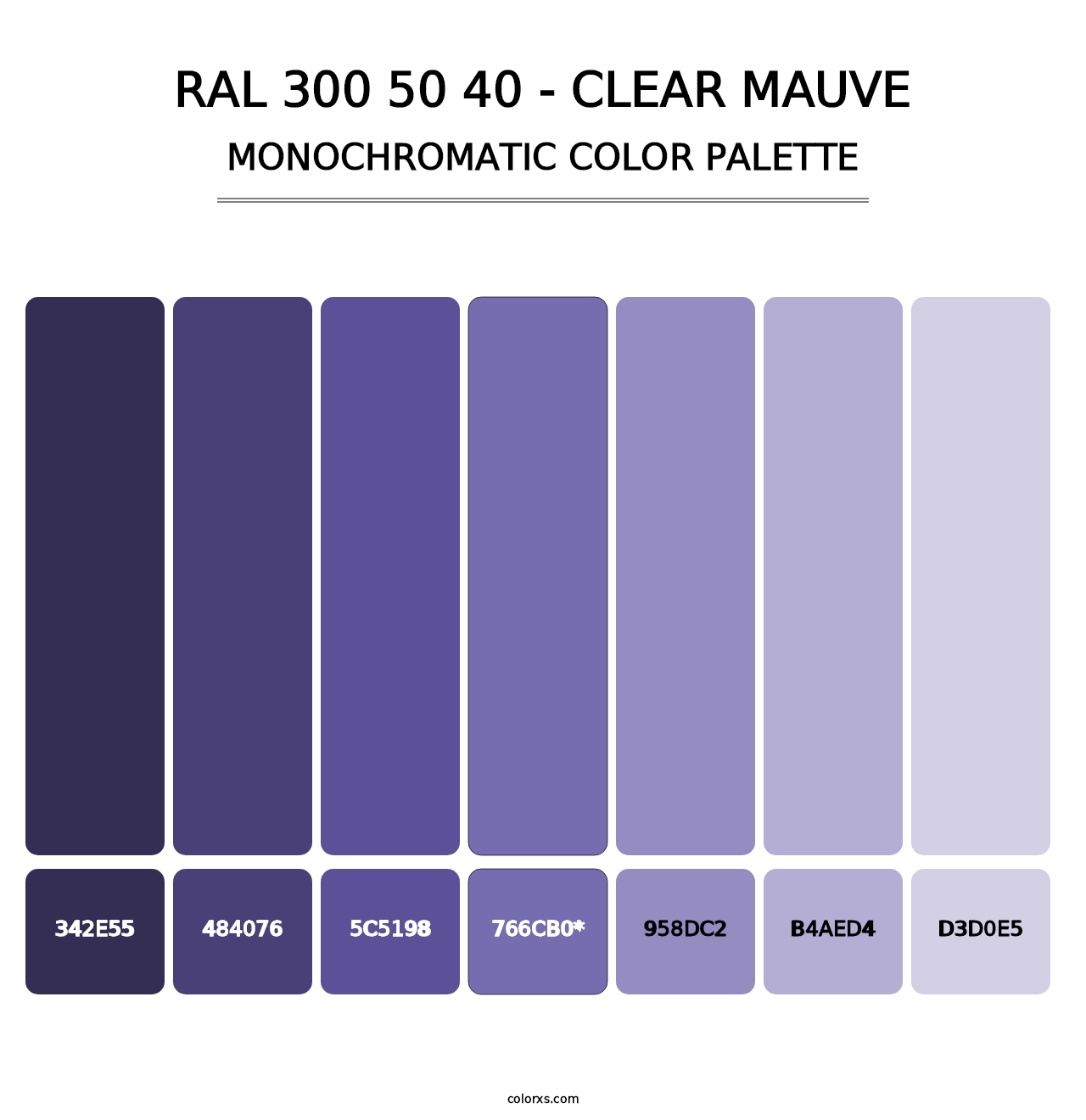 RAL 300 50 40 - Clear Mauve - Monochromatic Color Palette