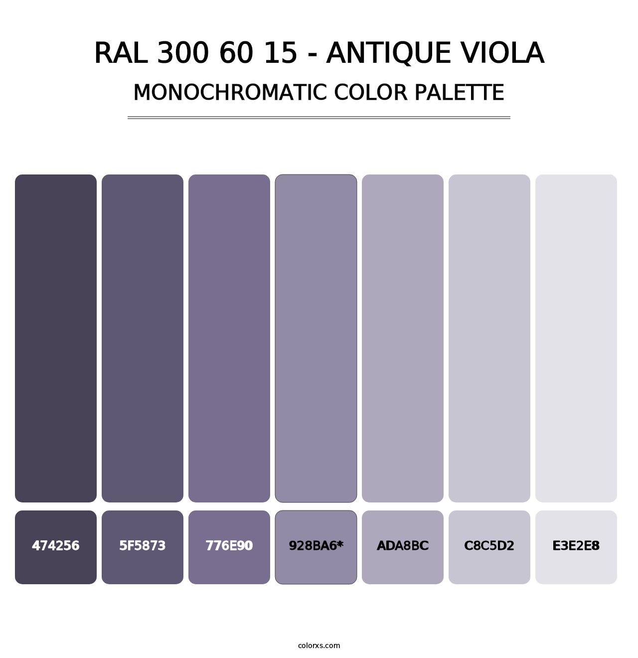 RAL 300 60 15 - Antique Viola - Monochromatic Color Palette