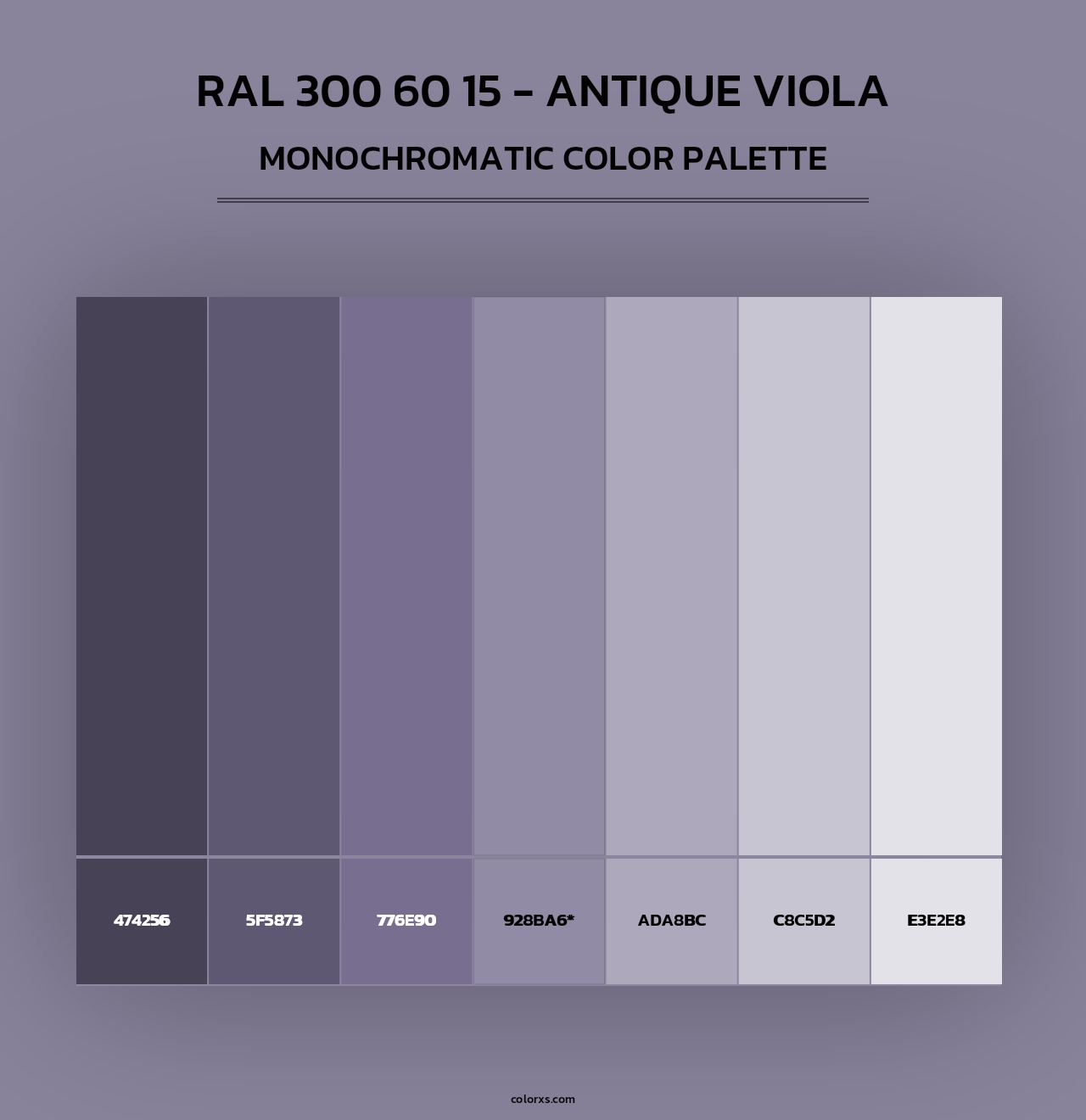 RAL 300 60 15 - Antique Viola - Monochromatic Color Palette