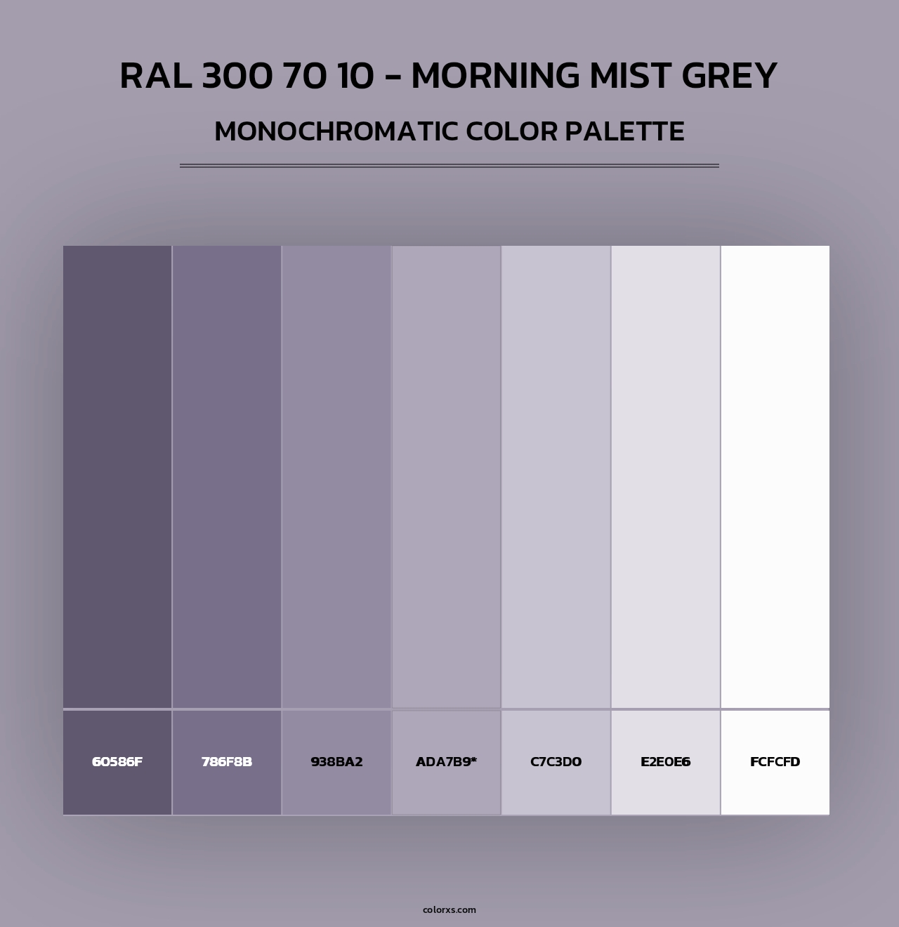 RAL 300 70 10 - Morning Mist Grey - Monochromatic Color Palette