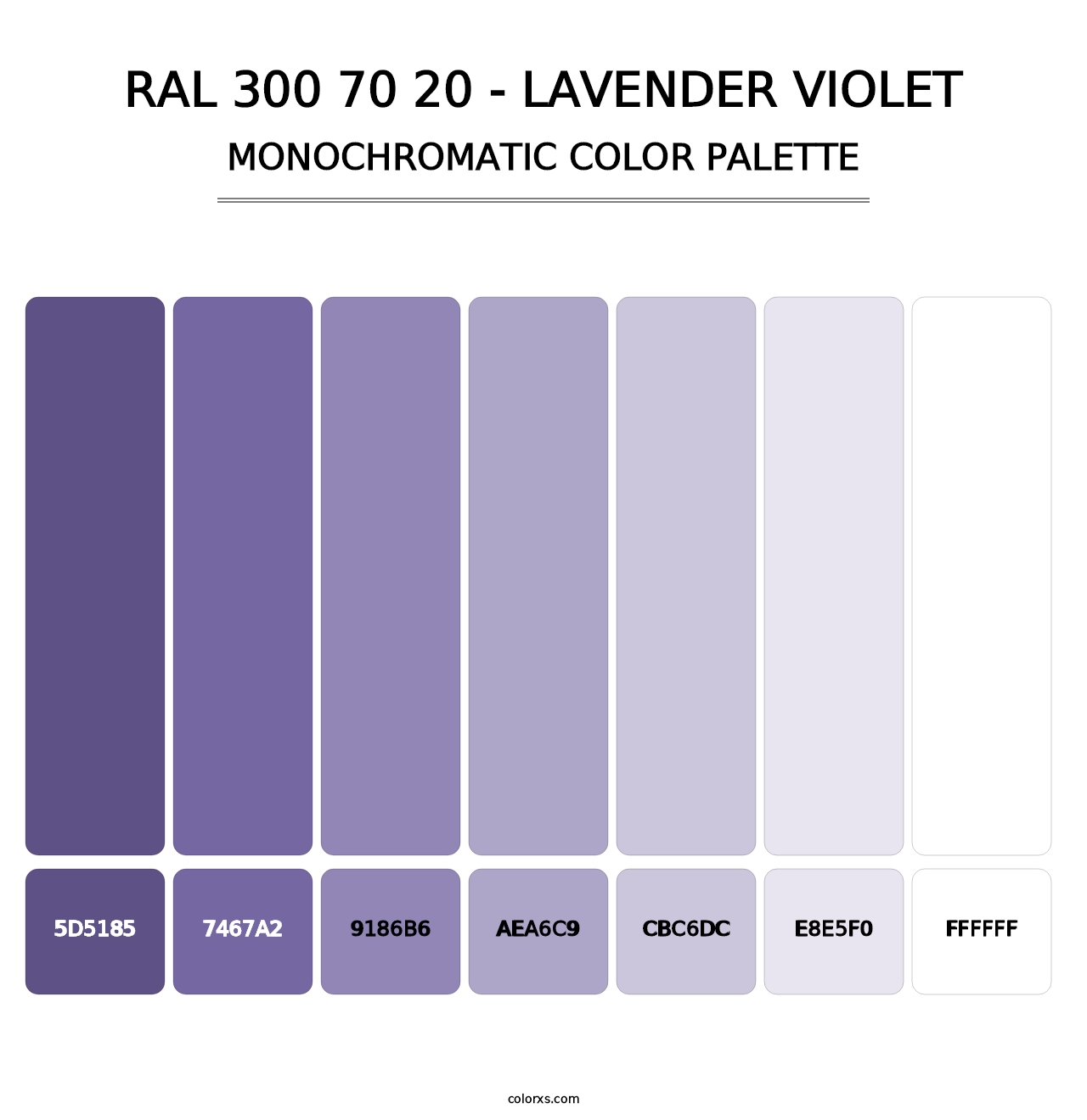 RAL 300 70 20 - Lavender Violet - Monochromatic Color Palette