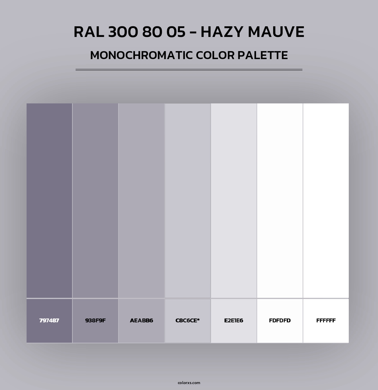 RAL 300 80 05 - Hazy Mauve - Monochromatic Color Palette