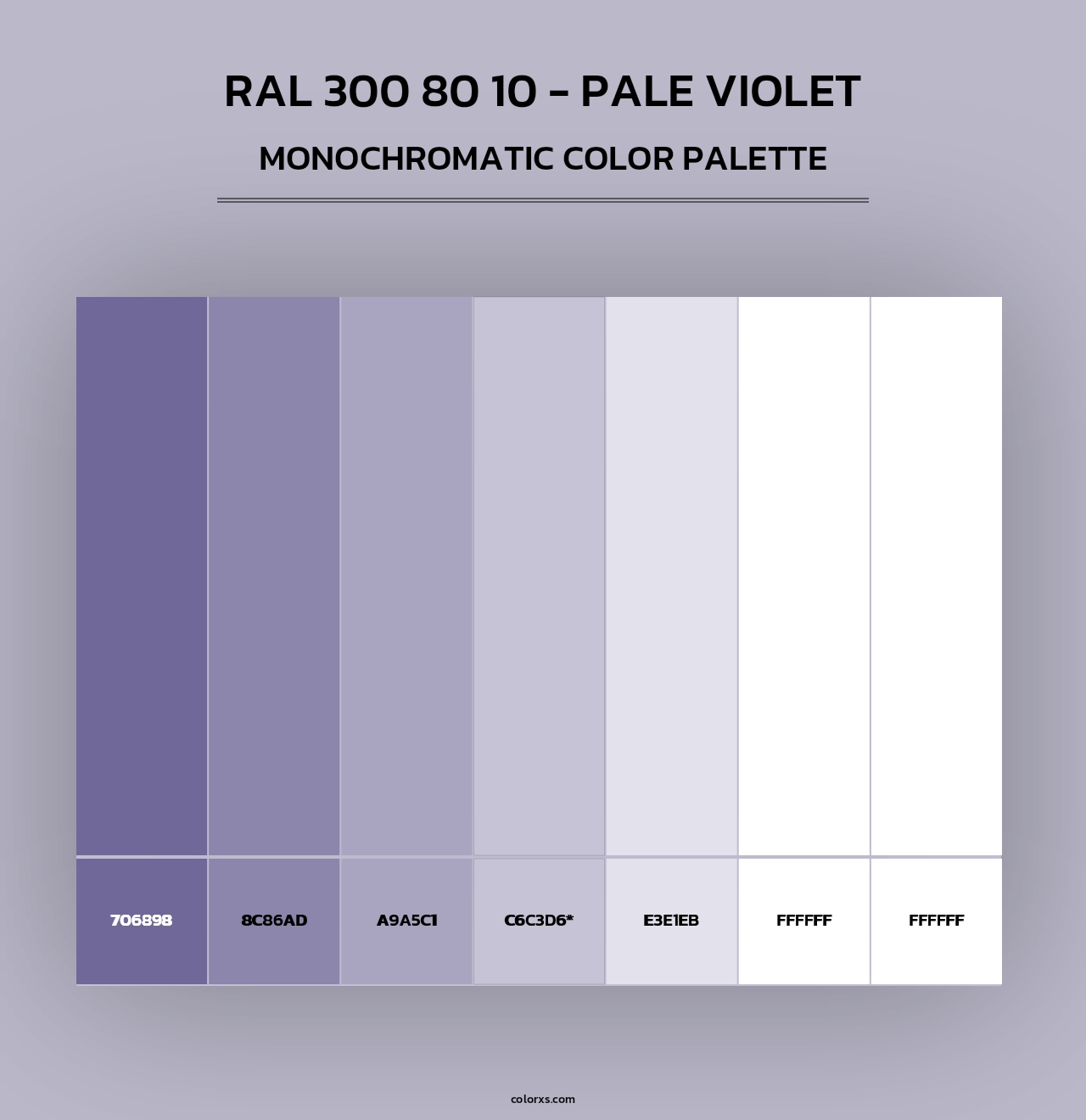 RAL 300 80 10 - Pale Violet - Monochromatic Color Palette