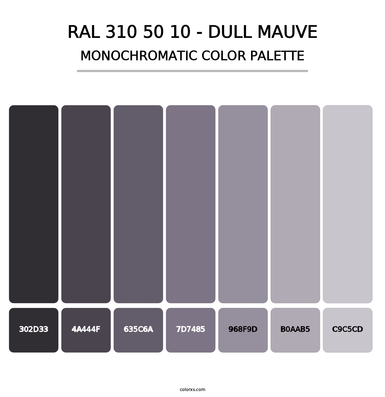 RAL 310 50 10 - Dull Mauve - Monochromatic Color Palette