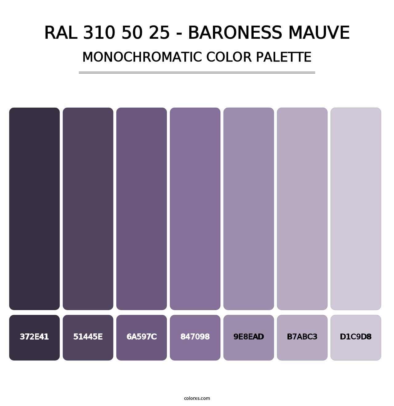RAL 310 50 25 - Baroness Mauve - Monochromatic Color Palette
