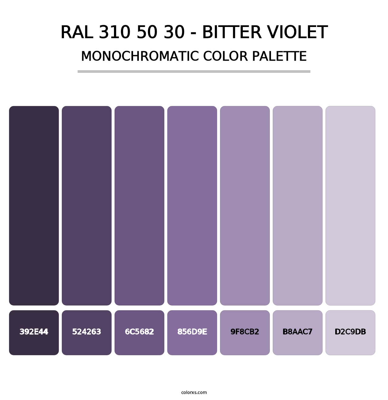 RAL 310 50 30 - Bitter Violet - Monochromatic Color Palette