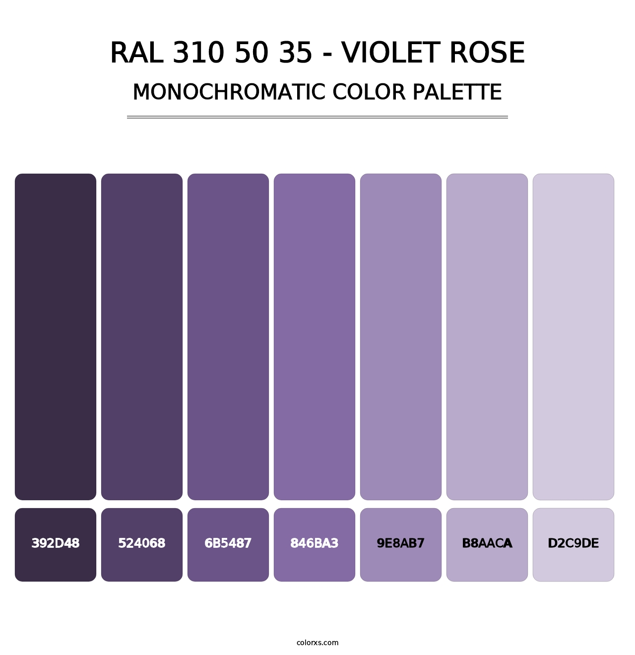 RAL 310 50 35 - Violet Rose - Monochromatic Color Palette