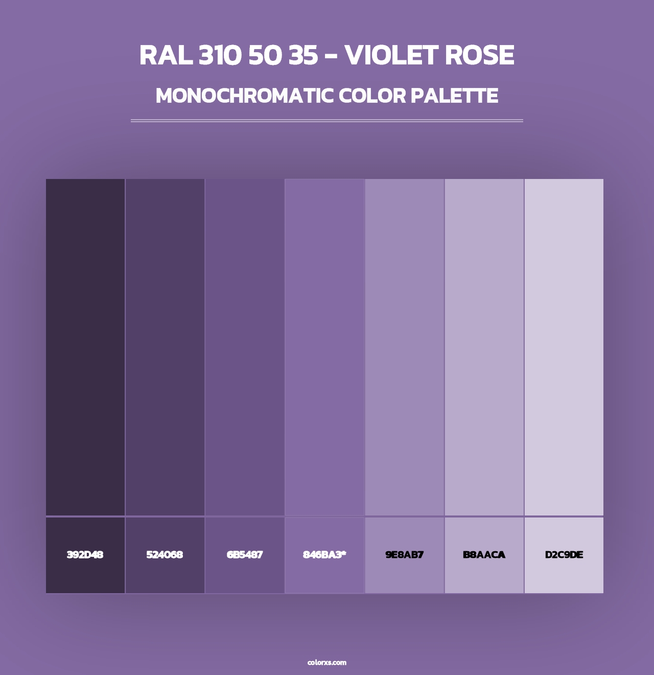 RAL 310 50 35 - Violet Rose - Monochromatic Color Palette
