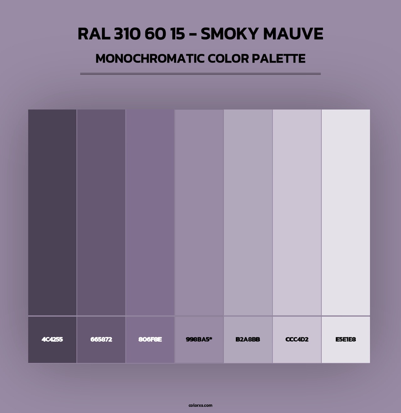 RAL 310 60 15 - Smoky Mauve - Monochromatic Color Palette
