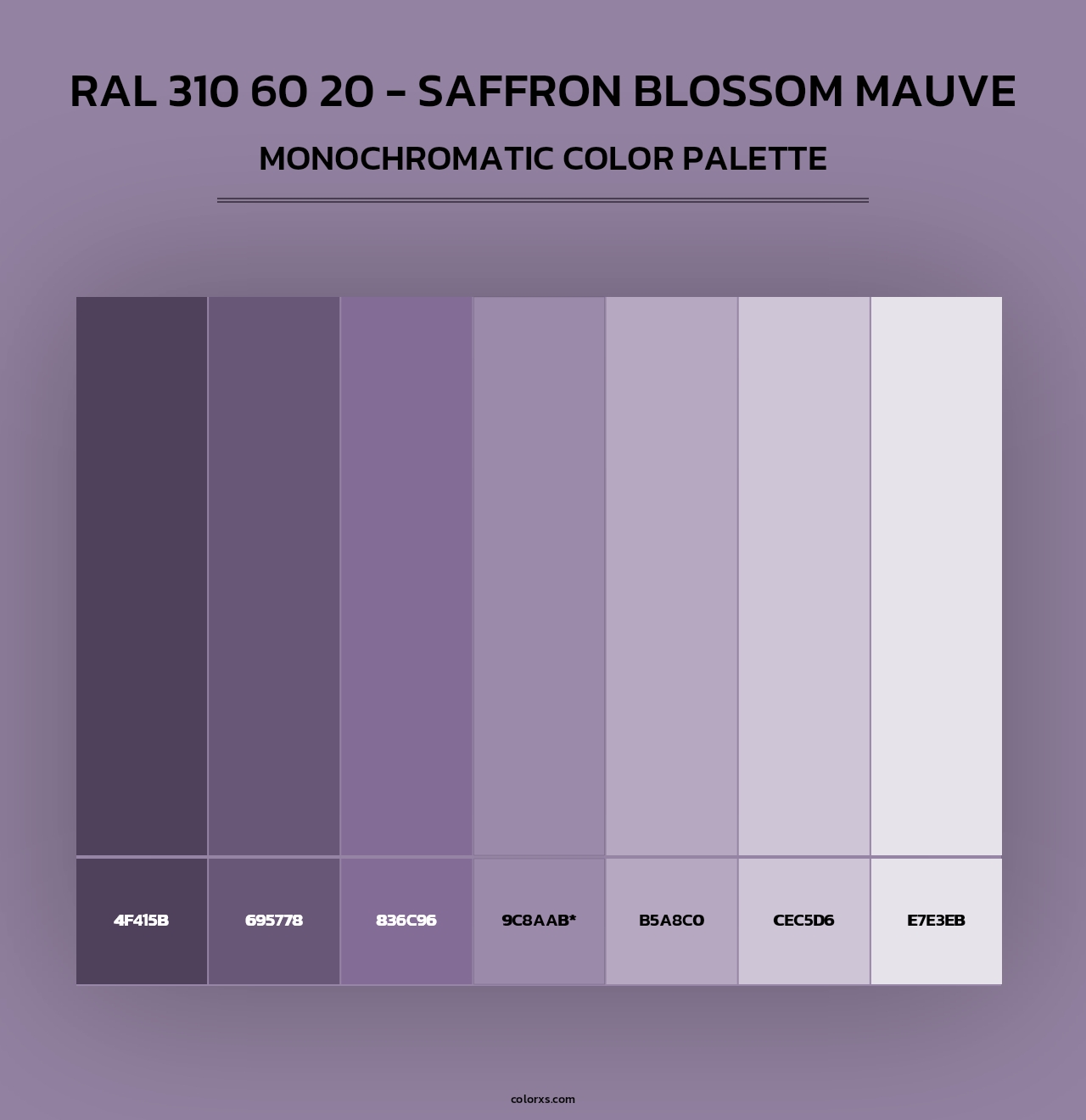 RAL 310 60 20 - Saffron Blossom Mauve - Monochromatic Color Palette
