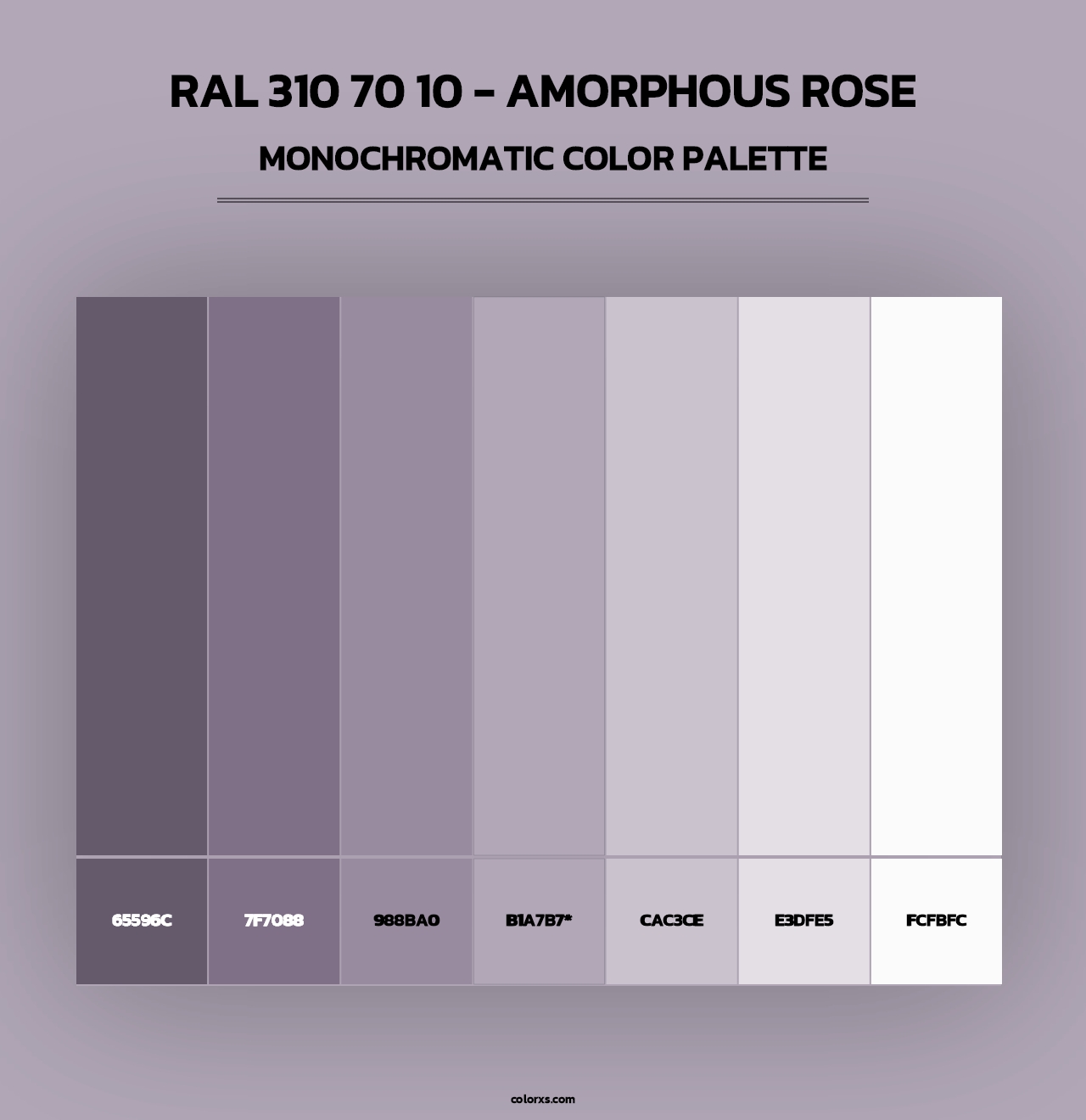 RAL 310 70 10 - Amorphous Rose - Monochromatic Color Palette