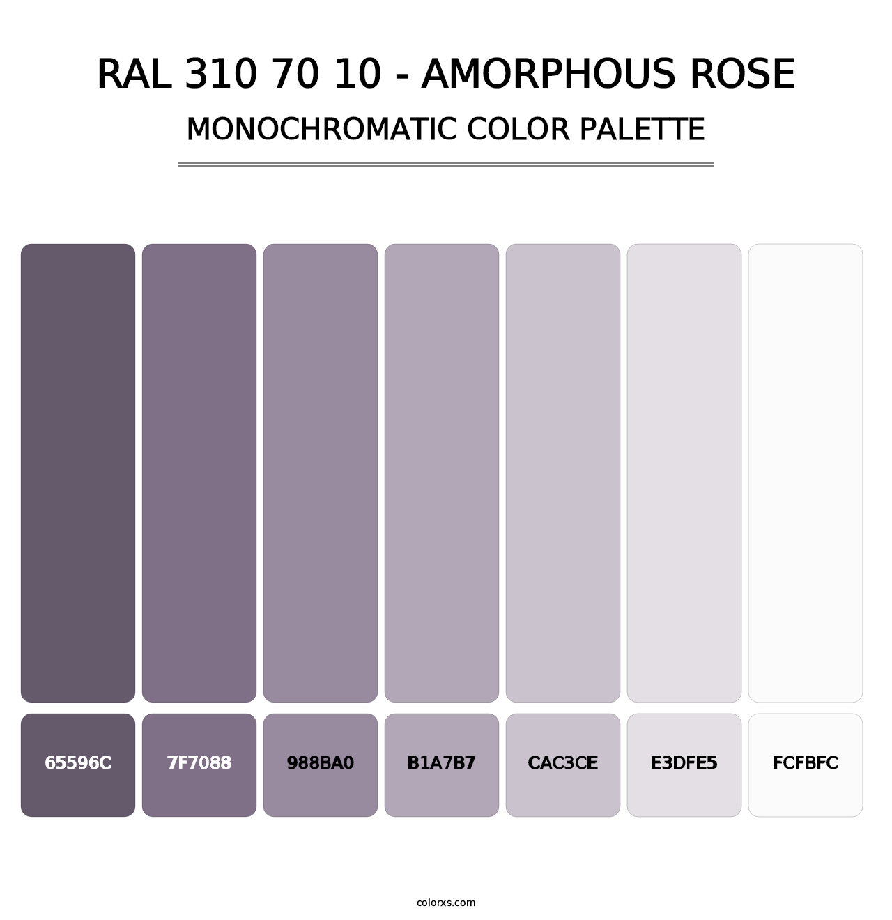 RAL 310 70 10 - Amorphous Rose - Monochromatic Color Palette
