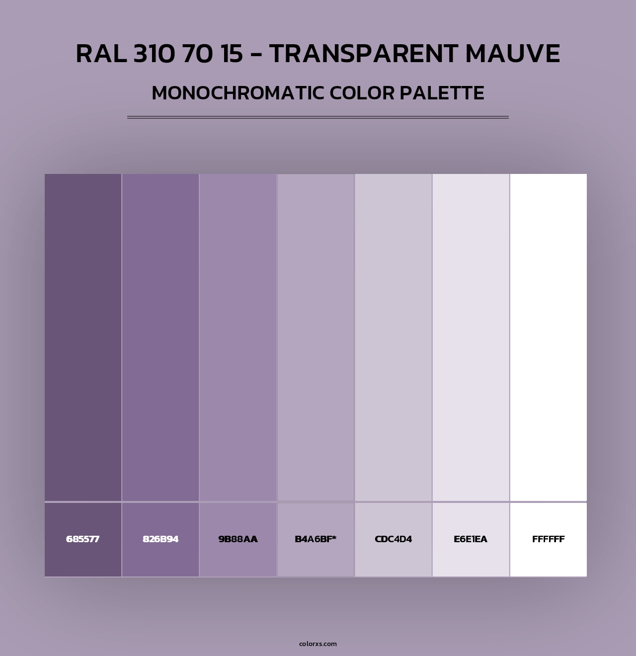 RAL 310 70 15 - Transparent Mauve - Monochromatic Color Palette