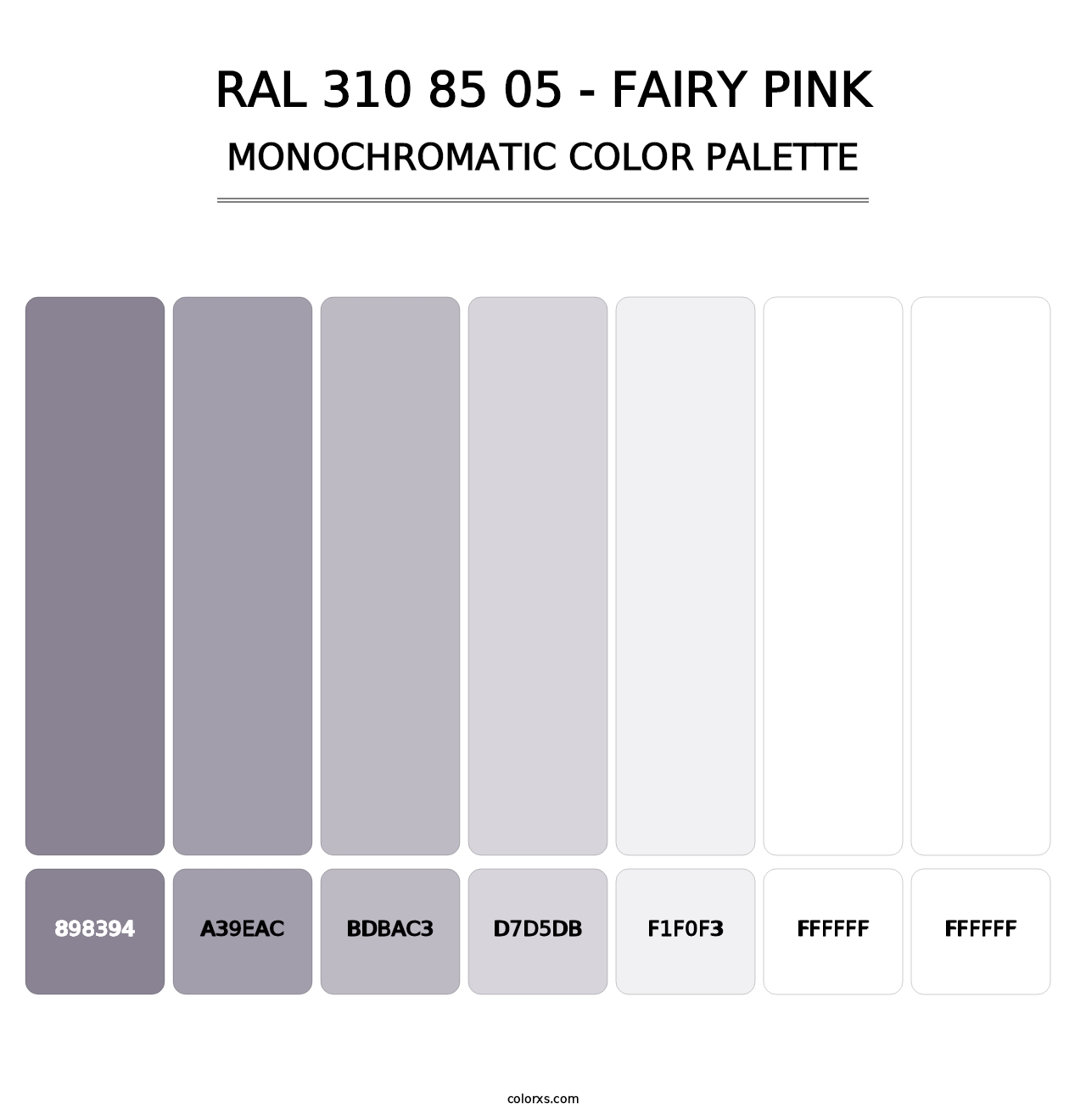 RAL 310 85 05 - Fairy Pink - Monochromatic Color Palette
