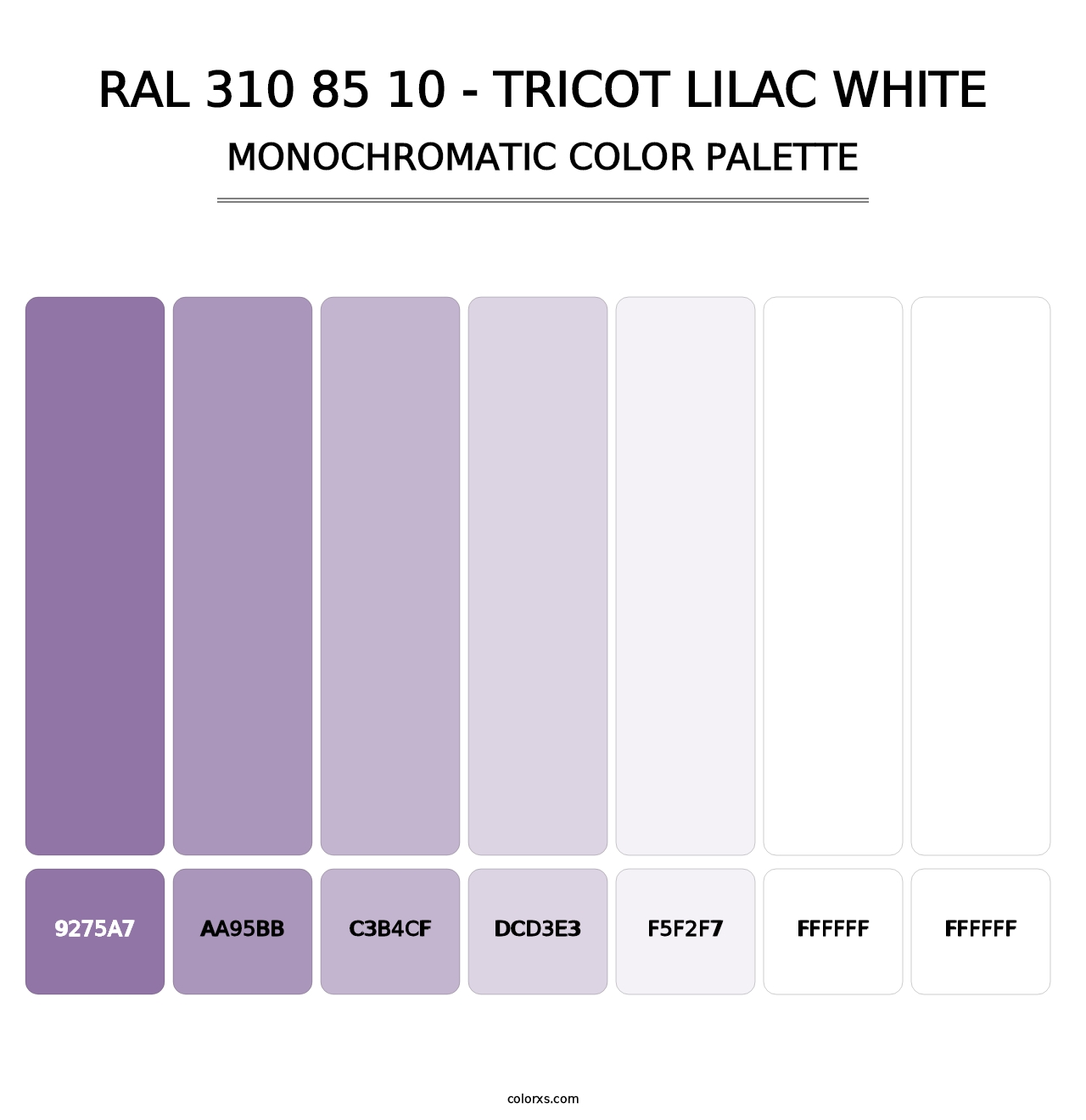 RAL 310 85 10 - Tricot Lilac White - Monochromatic Color Palette