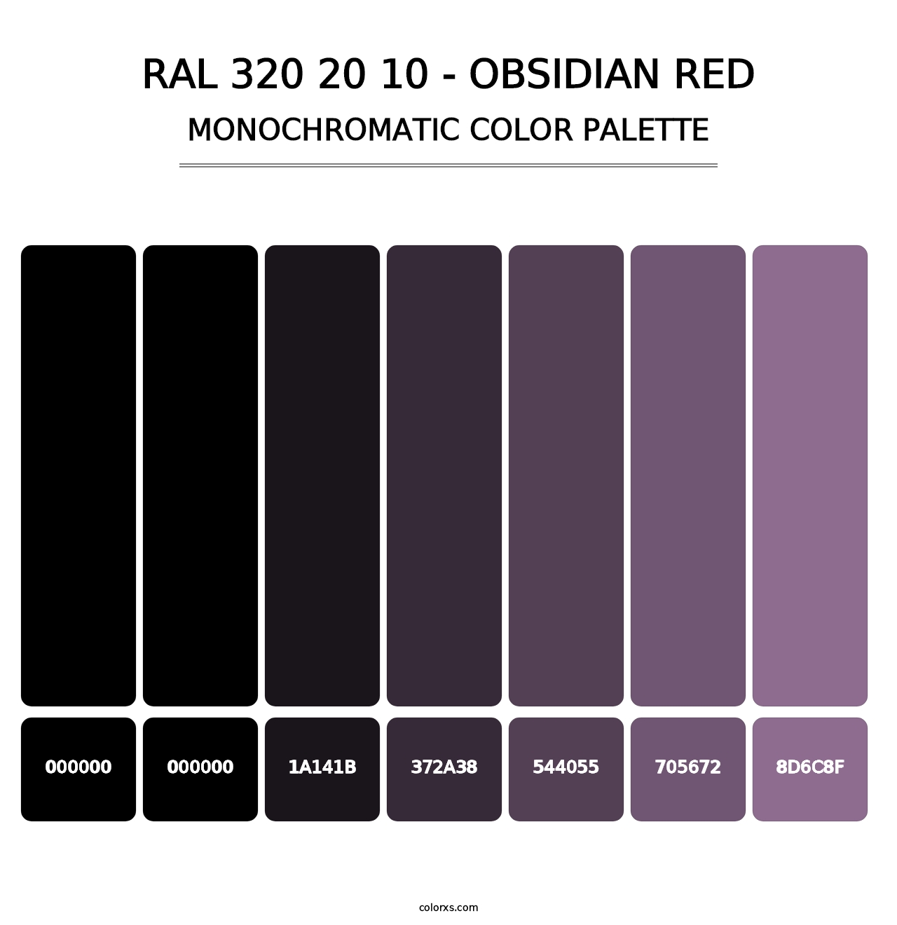 RAL 320 20 10 - Obsidian Red - Monochromatic Color Palette