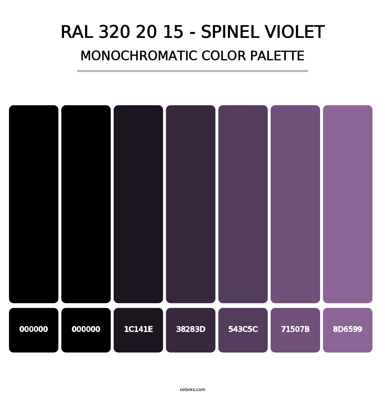 RAL 320 20 15 - Spinel Violet - Monochromatic Color Palette