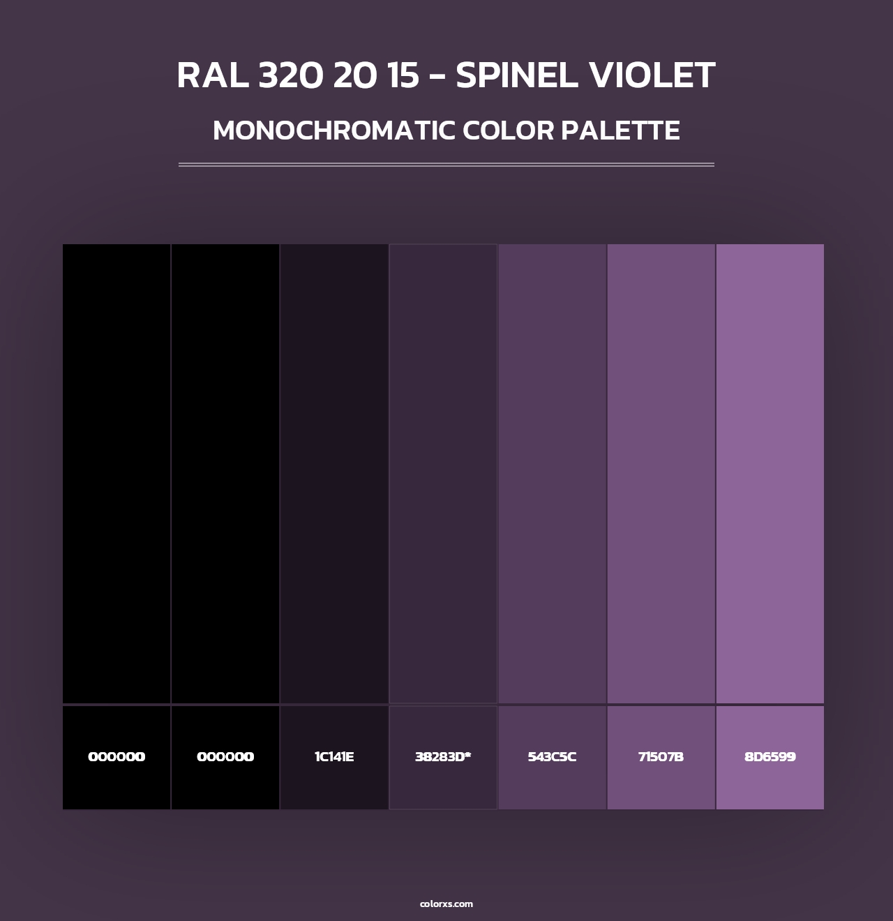 RAL 320 20 15 - Spinel Violet - Monochromatic Color Palette