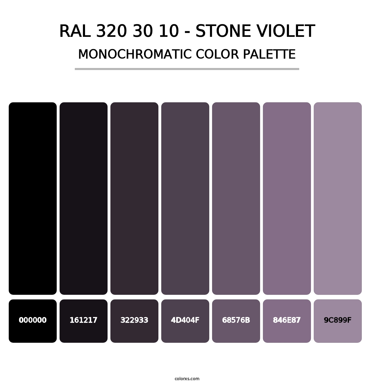 RAL 320 30 10 - Stone Violet - Monochromatic Color Palette