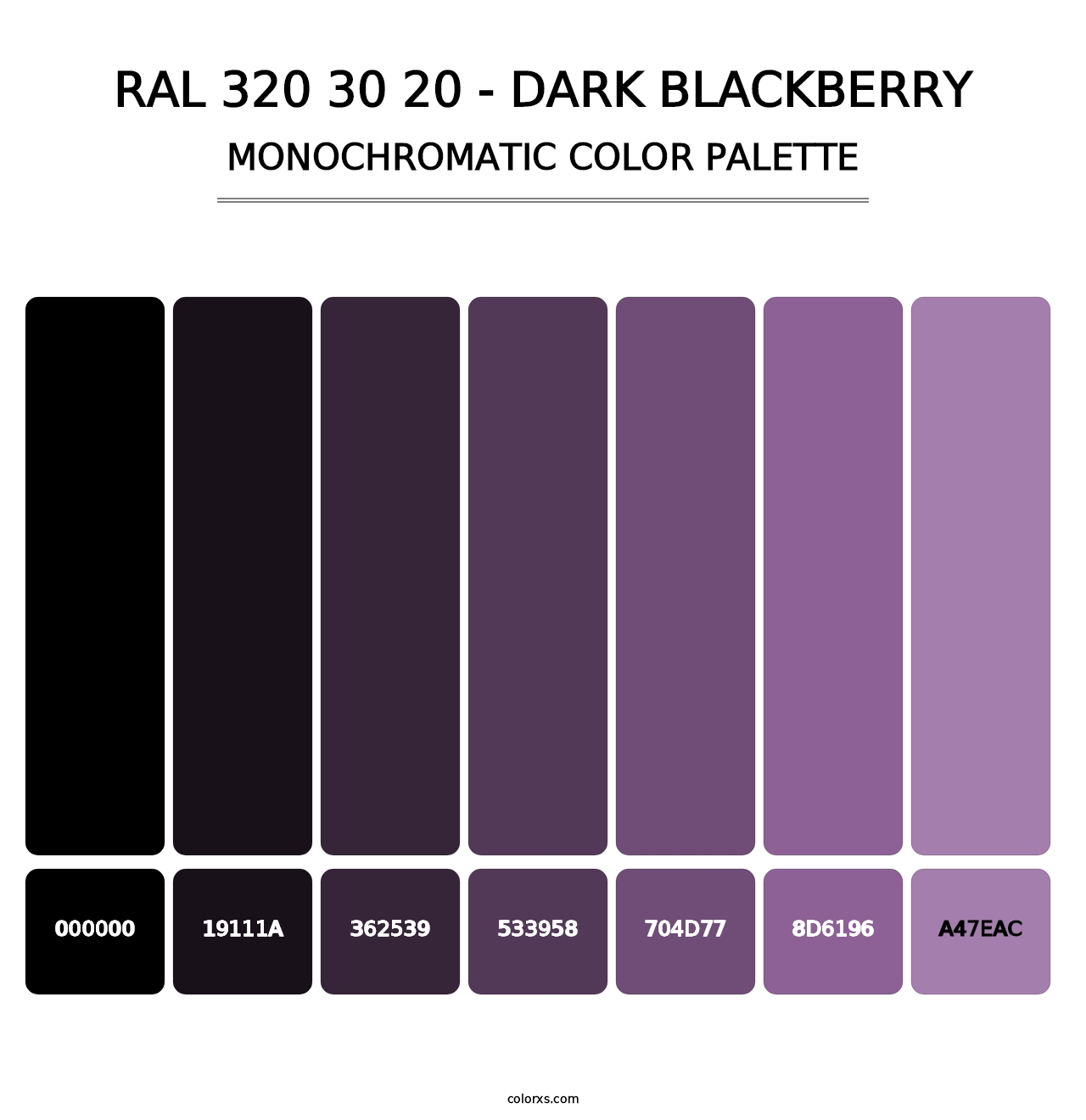 RAL 320 30 20 - Dark Blackberry - Monochromatic Color Palette