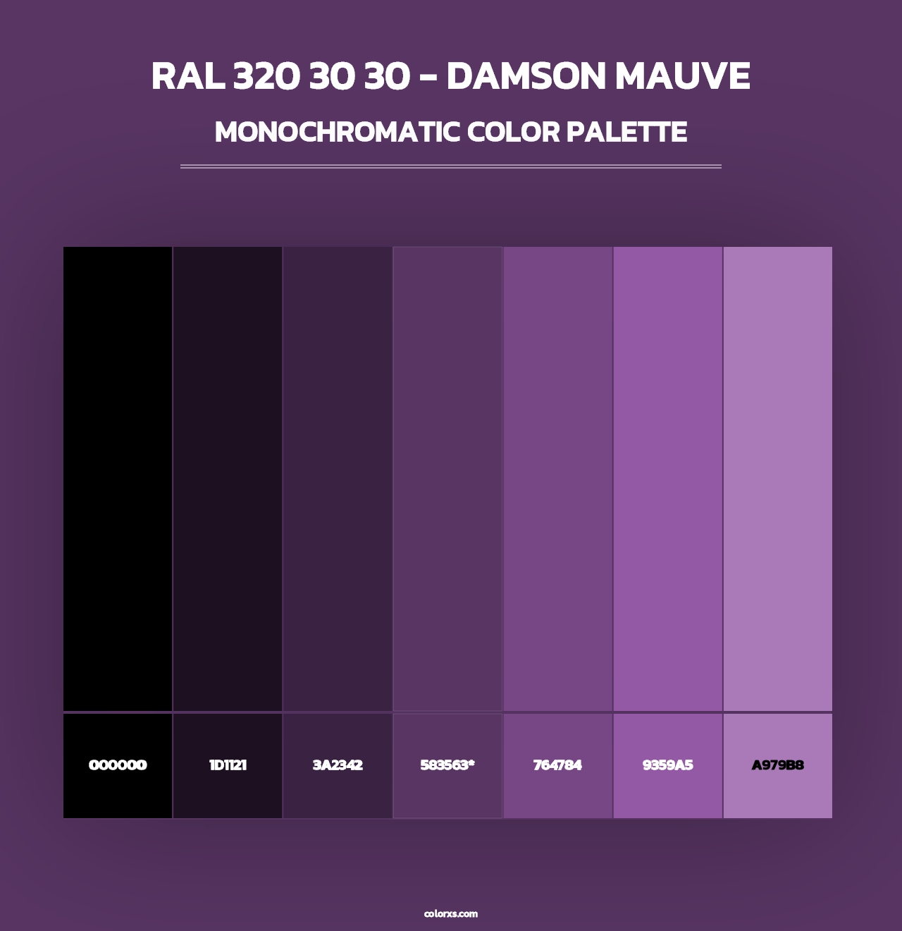 RAL 320 30 30 - Damson Mauve - Monochromatic Color Palette