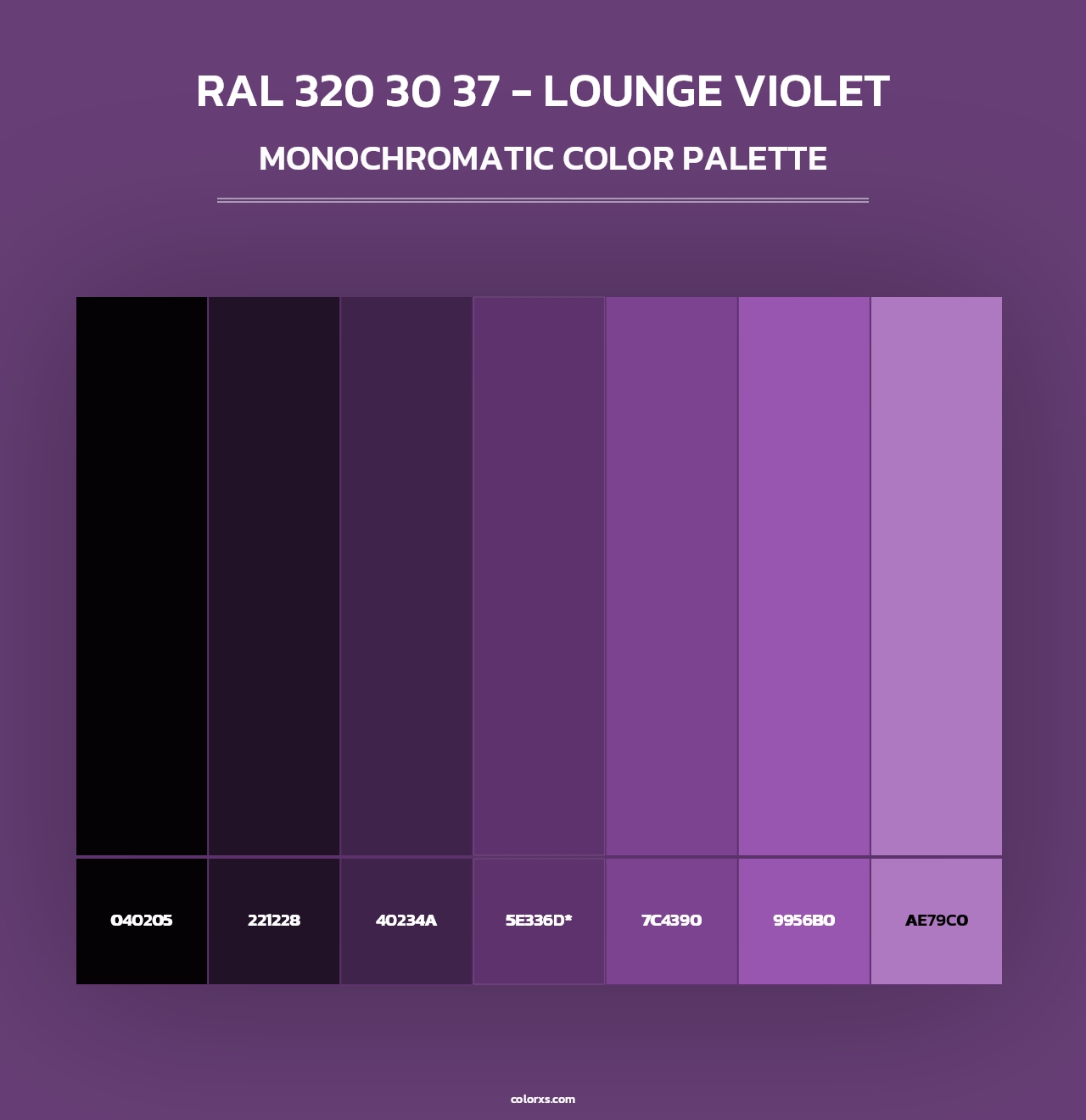 RAL 320 30 37 - Lounge Violet - Monochromatic Color Palette